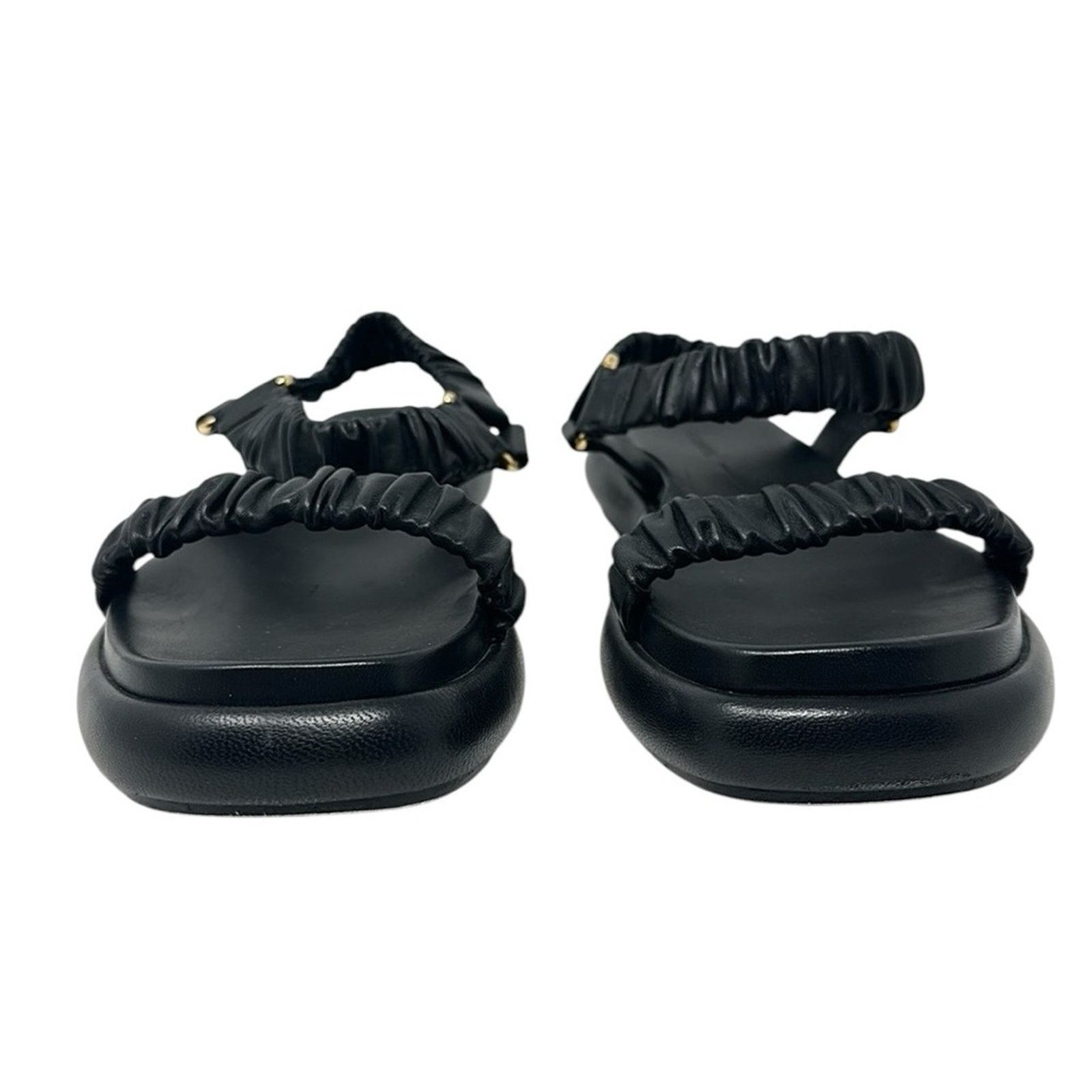 KHAITE Khaite Puglia Sandals Black Leather Elasticized Strap Shoes Size US 8 / IT 38 - 5 Thumbnail