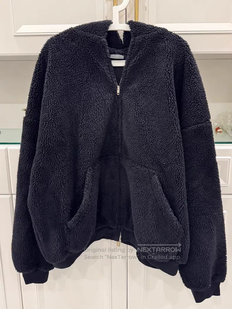 Balenciaga Balenciaga Patch Teddy Fleece Zip-Up Sweatshirt Jacket Size US XL / EU 56 / 4 - 1 Thumbnail