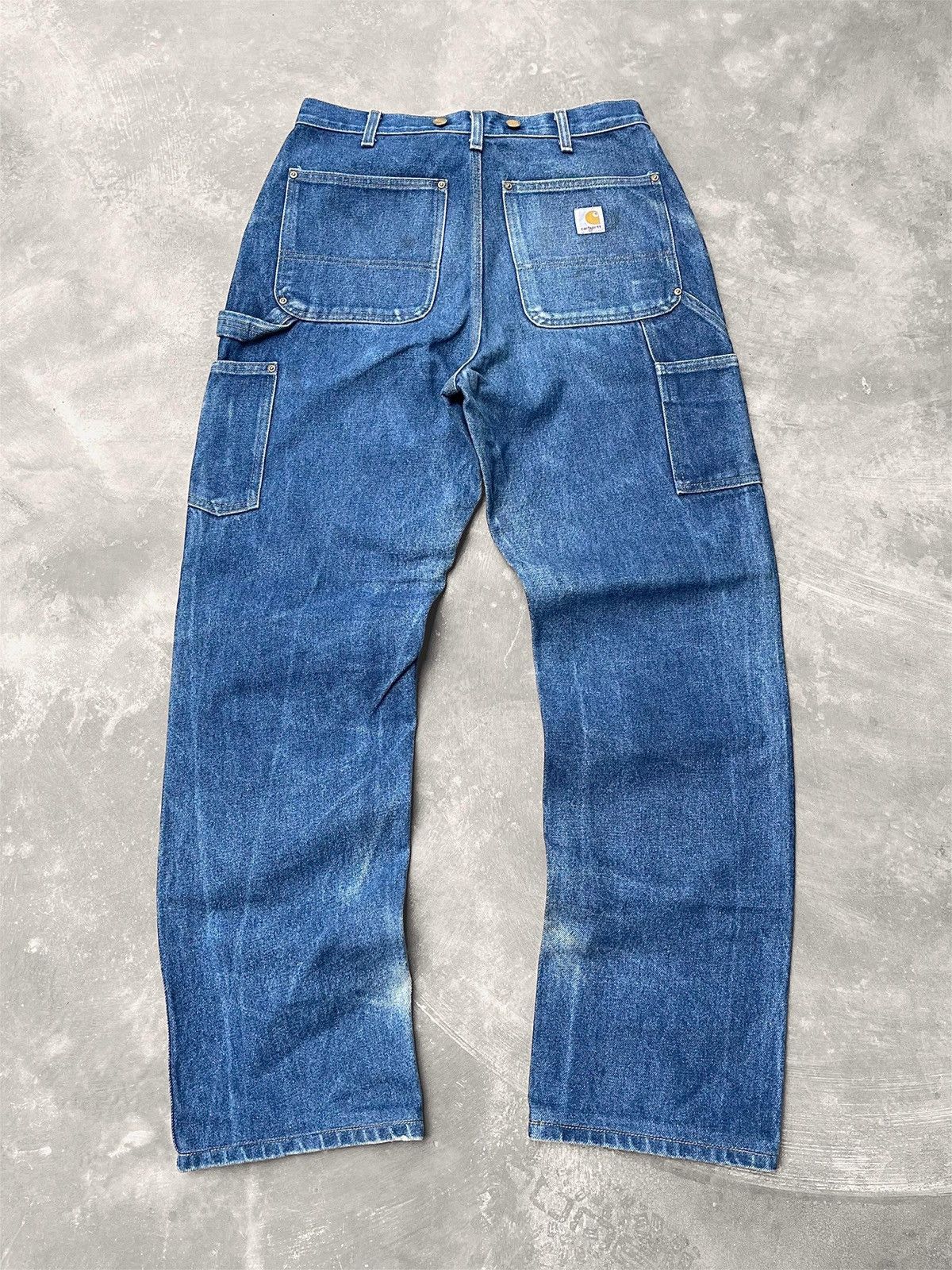 Carhartt Faded Carhartt Raw-Denim Carpenter Double Knee Pant B07-DNM Size US 32 / EU 48 - 5 Thumbnail