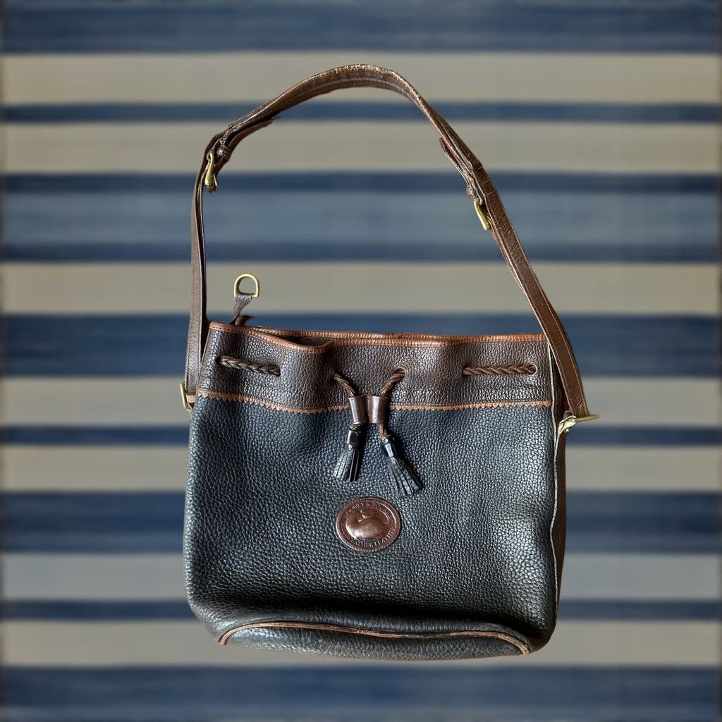 Dooney & Bourke Dooney & Bourke Black Leather Pebble Grain Tote Shoulder Bag Womens Medium Pebble Grain Tammy Tote Vintage: No Size ONE SIZE - 1 Thumbnail
