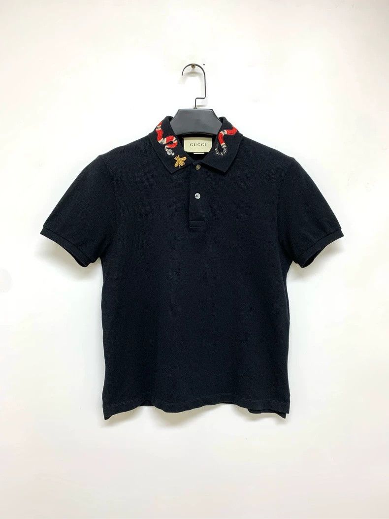 Gucci GucciClassic snake-patterned embroidered polo shirt 2503-Ne Size US S / EU 44-46 / 1 - 1 Thumbnail
