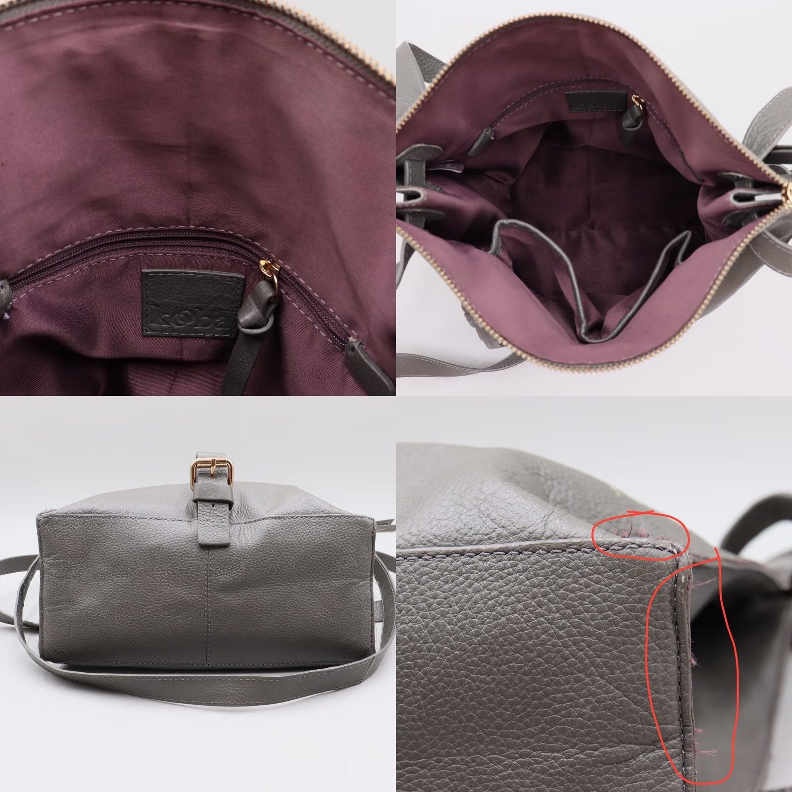 Vintage Kooba Gray Pebbled Leather Crossbody Shoulder Bag Tote Size ONE SIZE - 8 Thumbnail