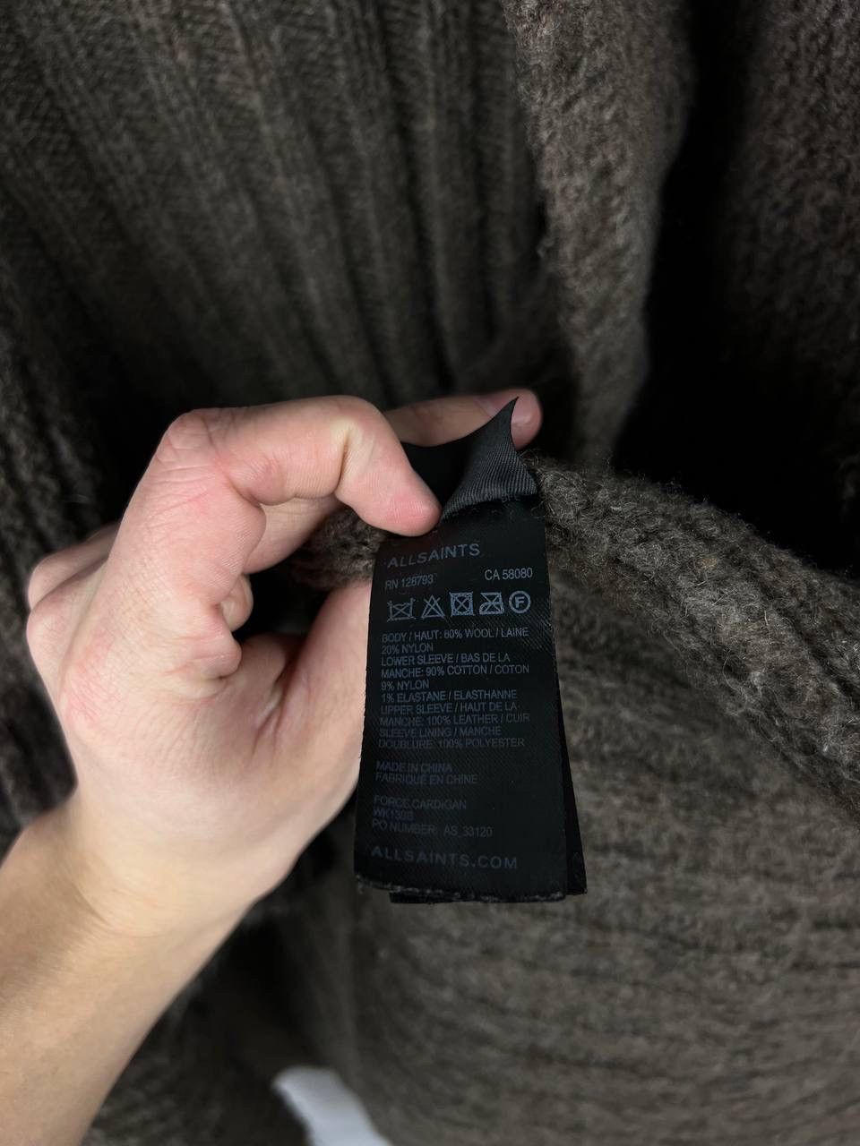 Allsaints Allsaints force cardigan leather wool woman size US 4 Size S / US 4 / IT 40 - 5 Thumbnail