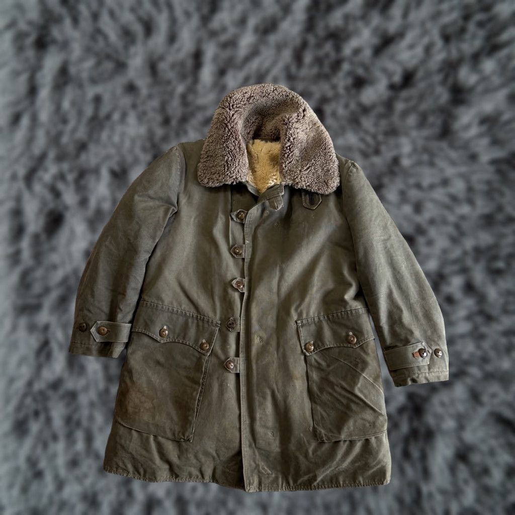 Vintage VTG Mats Larsson Coat M/L Swedish Army Military Sheepskin Parka WWII Mens Jacket Coat Long Green Size US M / EU 48-50 / 2 - 1 Thumbnail