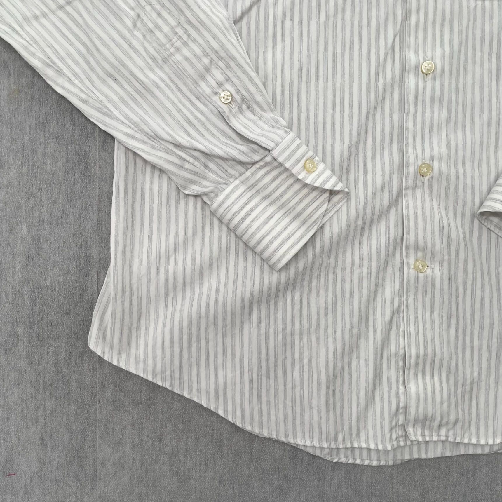 Suitsupply Vintage Suitsupply Shirt Men's Large White Gray Button-Up Long Sleeve Cotton Classic City 90s Size US L / EU 52-54 / 3 - 4 Thumbnail