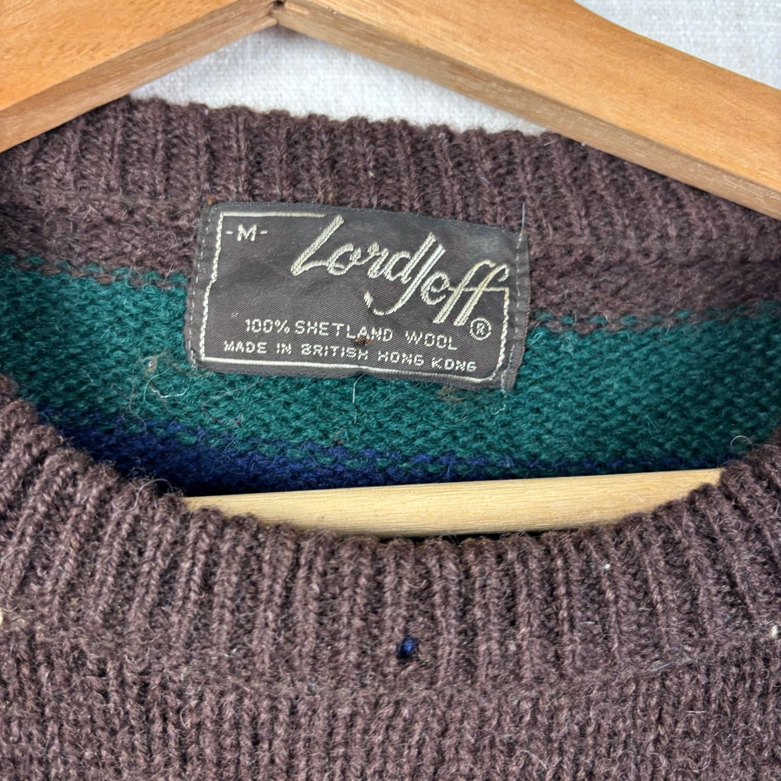 Other Vintage Lord Jeff Shetland Wool Striped Knit Medium Sweater Size US M / EU 48-50 / 2 - 3 Thumbnail
