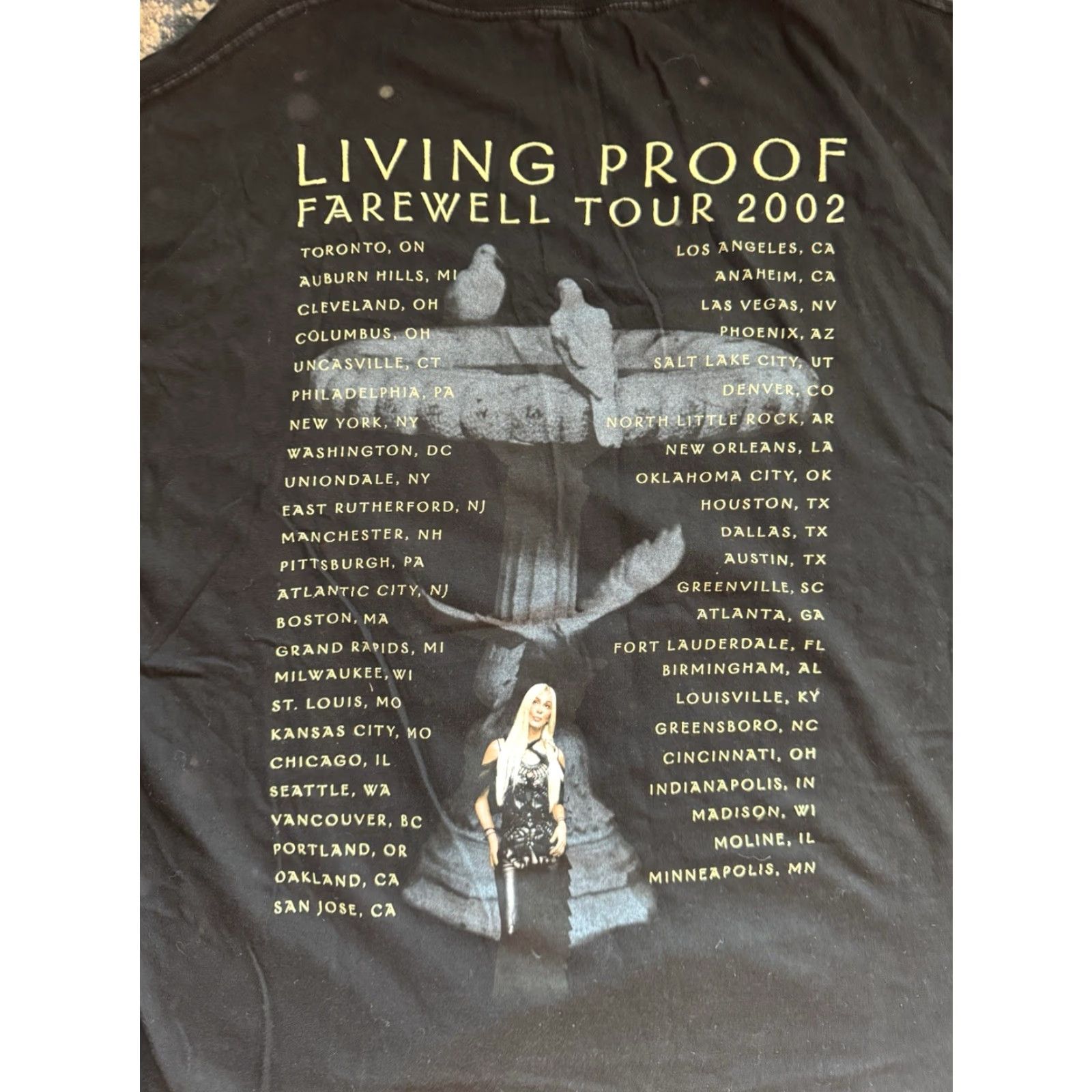 Vintage VINTAGE Cher Living Proof Farewell Tour T Shirt 2XL Men Black Cotton Short Sleeve Crew Neck Rock Pop Band Logo Double-Sided 2000s Size US XXL / EU 58 / 5 - 4 Thumbnail