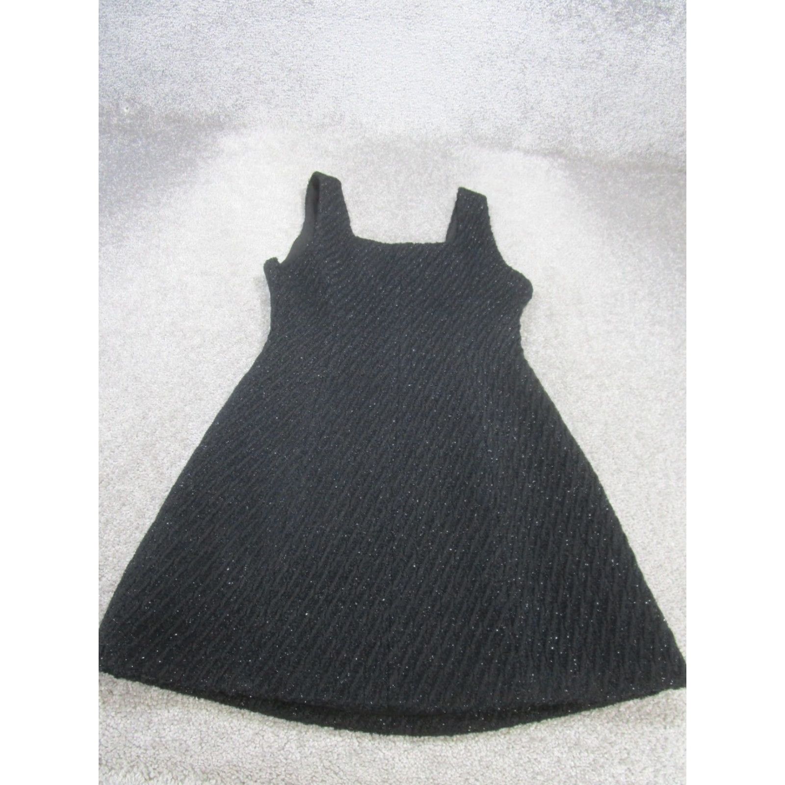Vintage Realtakai Short Bodycon Dress Womens Small Sleeveless Black Tweed Square Neck Pullover Dress Length: Short Size 28" / US 6 / IT 42 - 3 Thumbnail