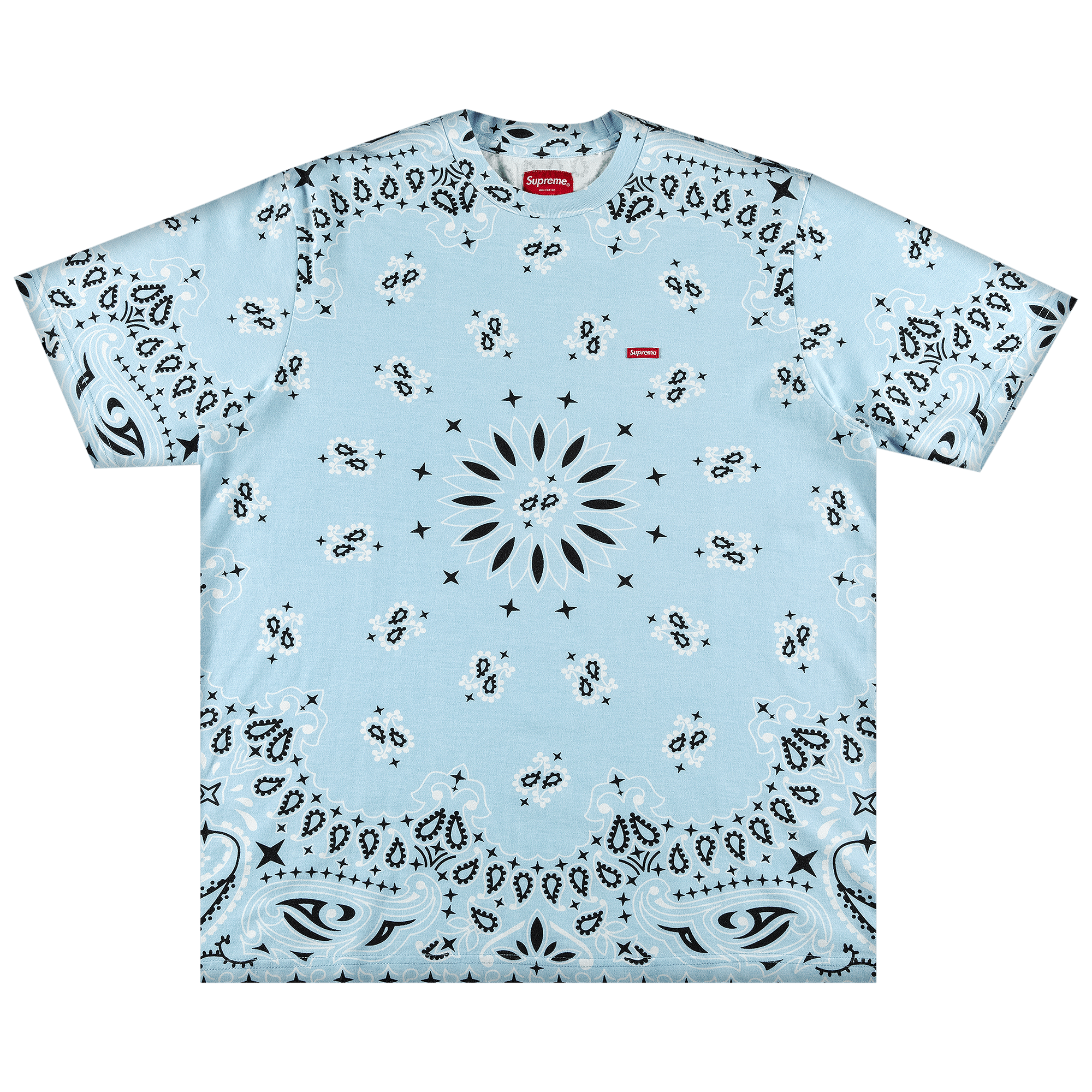 image of Supreme Small Box Tee Light Blue Bandana, Men's