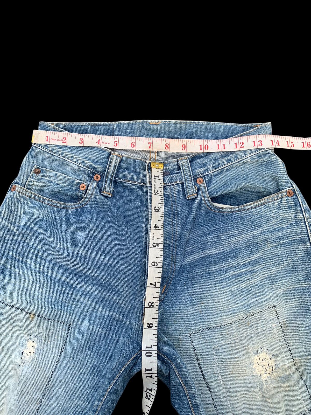 Kapital VINTAGE BLUE BLUE JAPAN INDIGO SELVEDGE DISTRESSED DENIM Size US 28 / EU 44 - 18 Thumbnail
