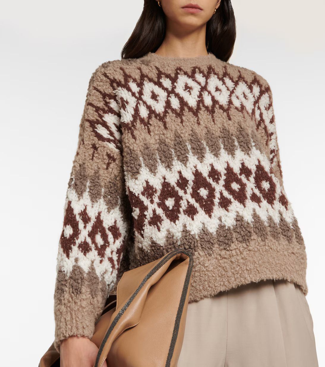 Brunello Cucinelli o1y0725 Cashmere Blend Sweater in Multicolor Size S / US 4 / IT 40 - 2 Thumbnail