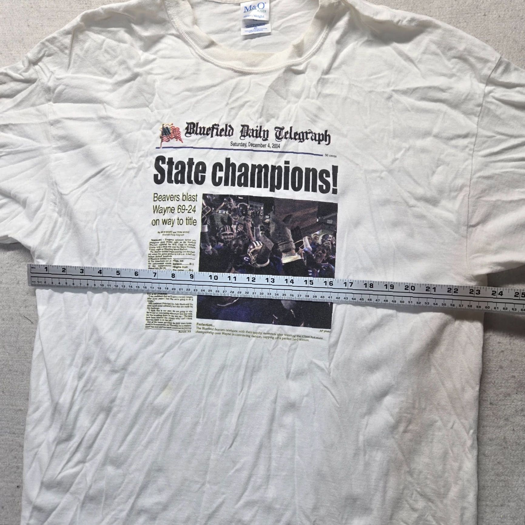 Vintage Bluefield Virginia VA State Champions Football 2004 T-Shirt Adult Men's 2XL XXL Shirt Mens 2XL White Size US XXL / EU 58 / 5 - 4 Thumbnail