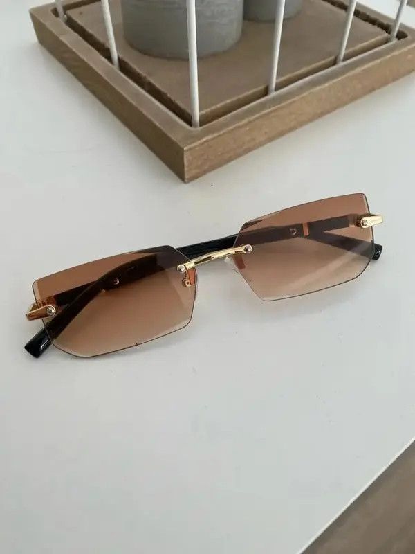 Electric Visual Brown Lens Rimless Square Sunglasses Size ONE SIZE - 1 Thumbnail