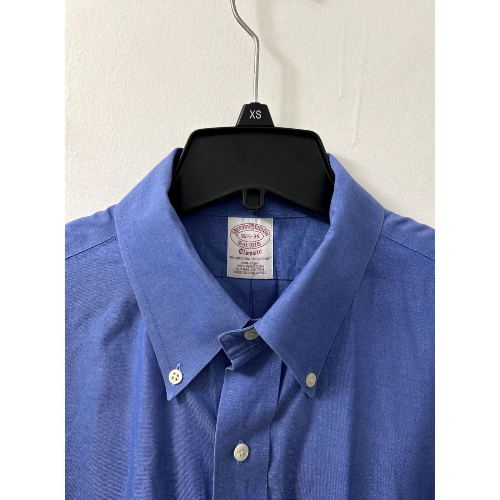 Brooks Brothers Brooks Brothers Original Polo Shirt Mens Sz 16.5 Blue Oxford Classic Supima L/S Shirt Size US XL / EU 56 / 4 - 5 Thumbnail
