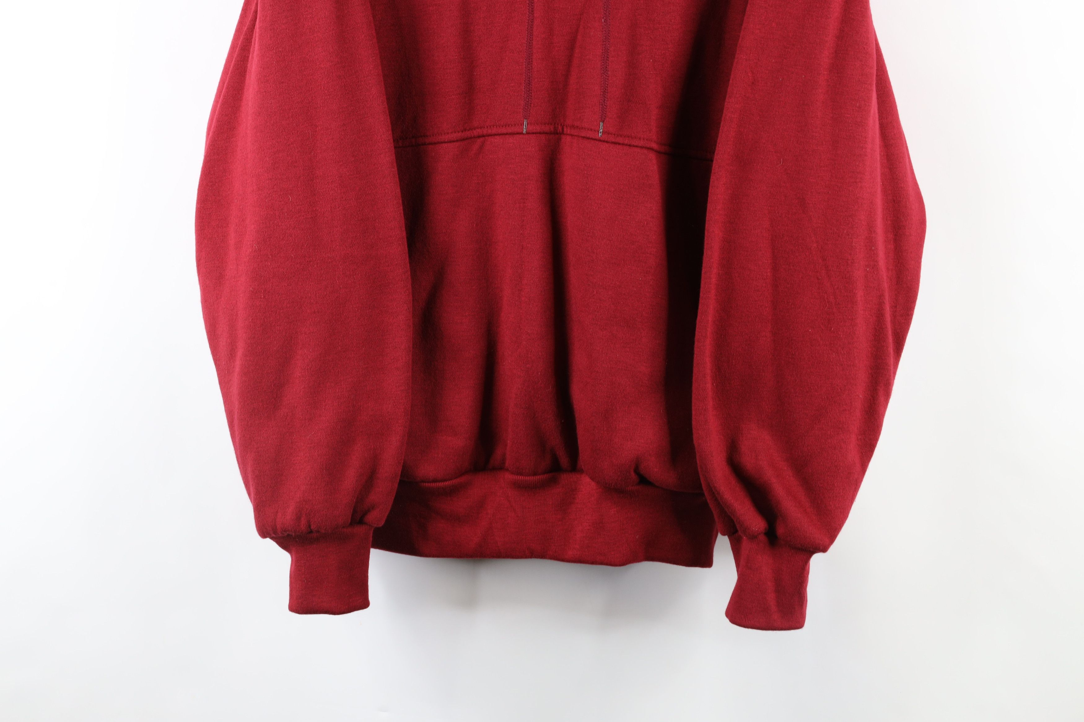 Vintage Vintage 90s Streetwear Knit Lined Heavyweight Hoodie Red Size US L / EU 52-54 / 3 - 3 Thumbnail