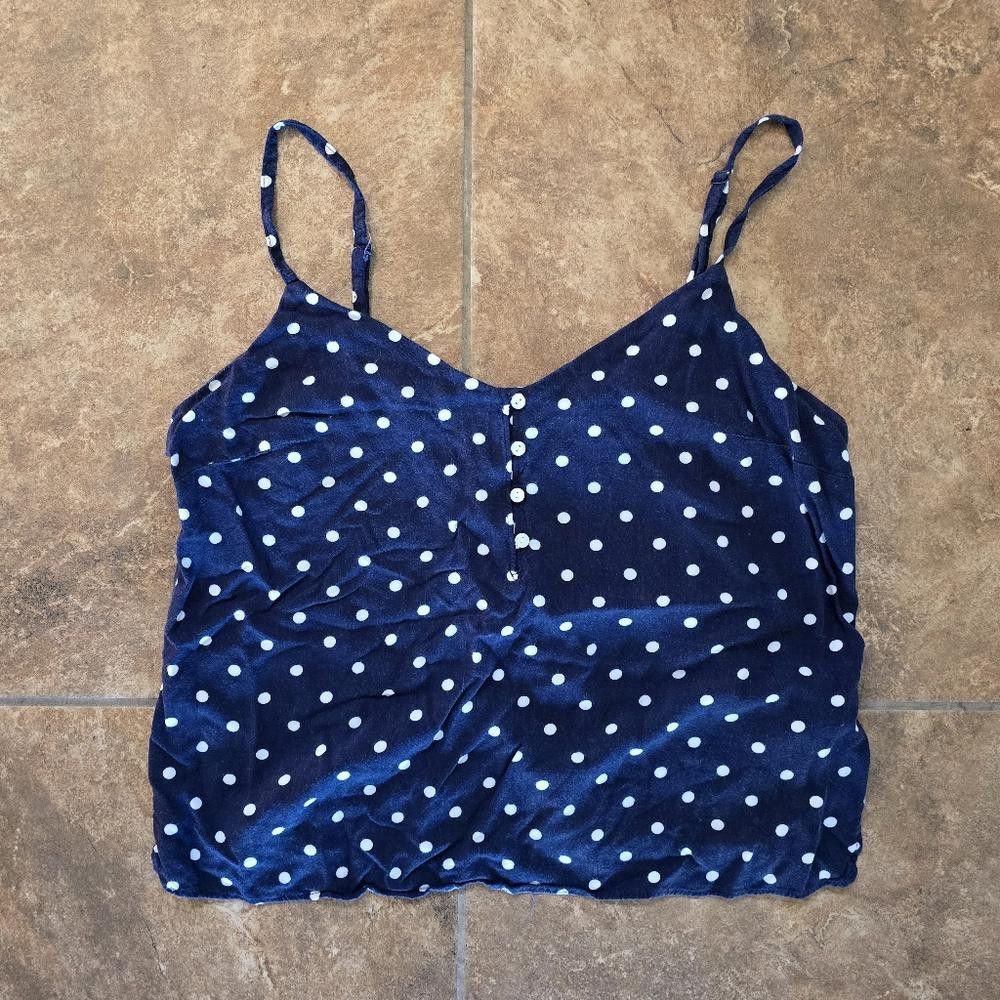 Old Navy Navy White Polka Dot ON Cropped Tank Size M / US 6-8 / IT 42-44 - 1 Thumbnail