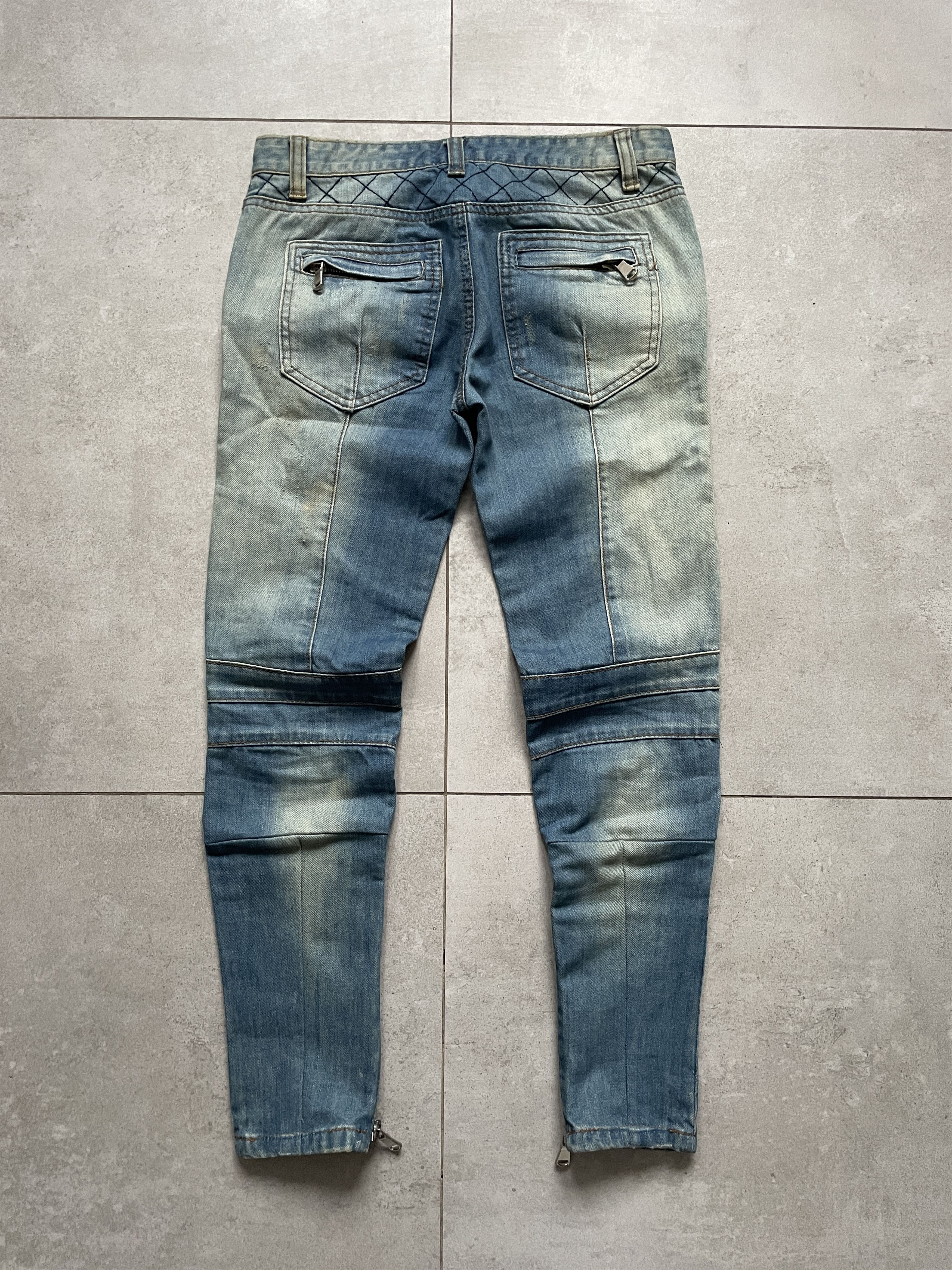 Balmain BALMAIN TYPE DIRT WASHED BIKER SLIM FIT SKINNY JEANS Size US 30 / EU 46 - 2 Thumbnail