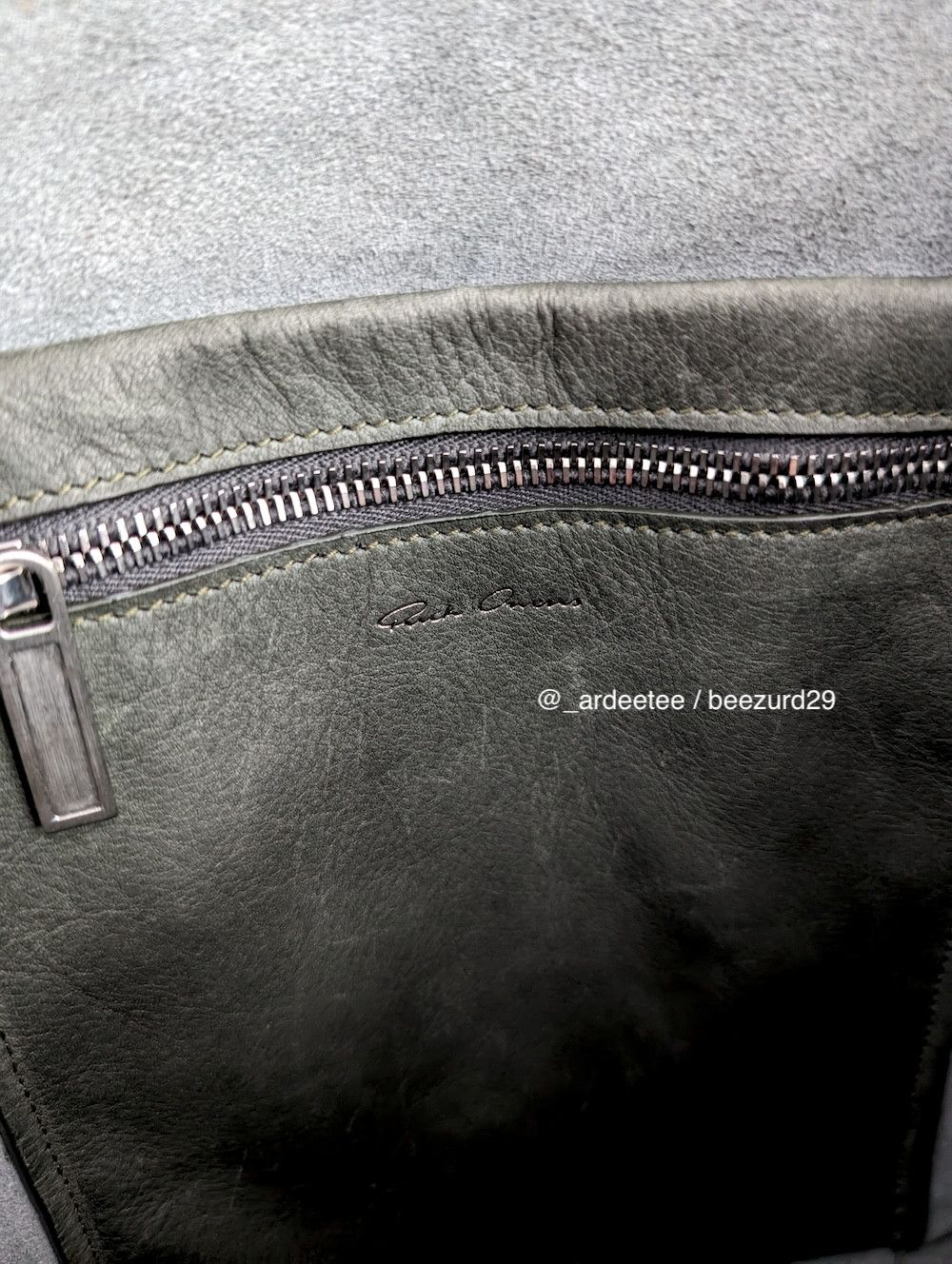 Rick Owens 💥UNRELEASED CALF HAIR FUR MINI TROLLEY TOTE BAG GREEN Size ONE SIZE - 11 Thumbnail