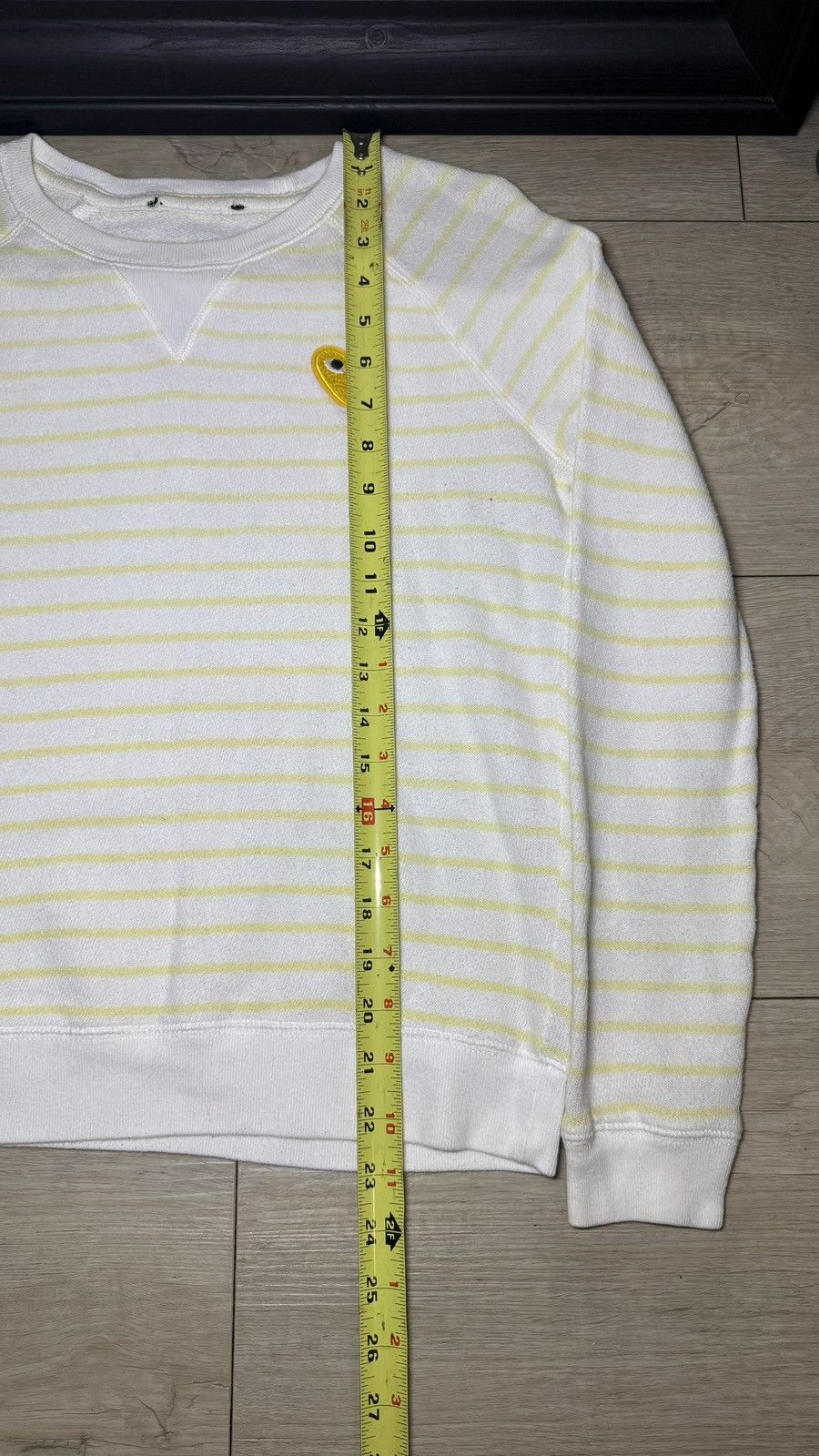 Other Vintage 1990s White And Yellow Embroidered Patch Logo Sweate Size L / US 10 / IT 46 - 5 Thumbnail
