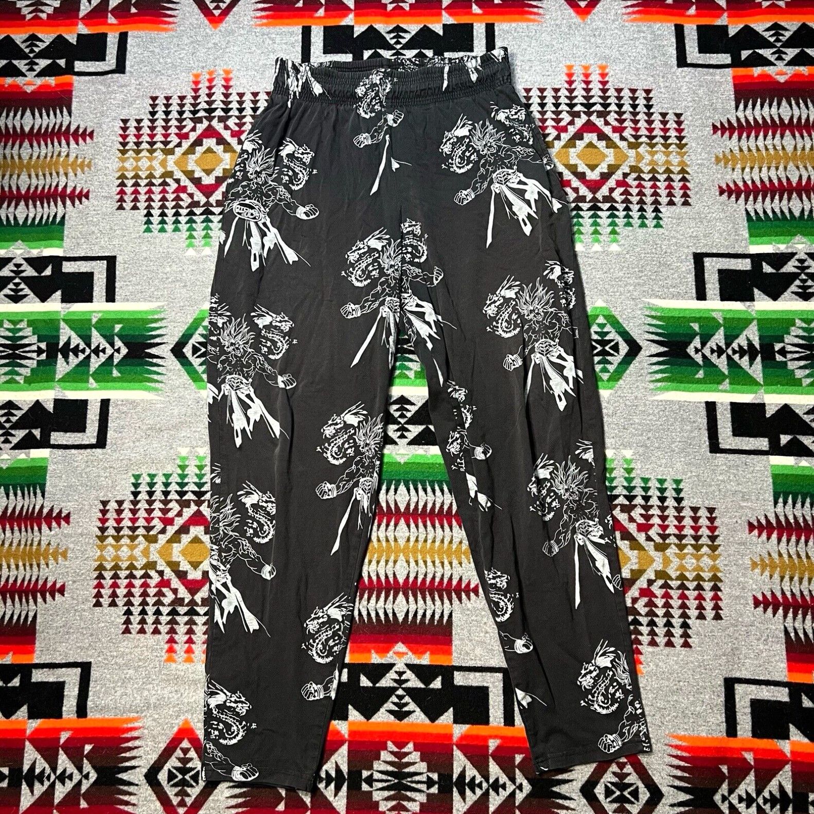 image of Vintage Baggy Pants Otomix Muscle Gym Parachute Anime 90's Men’S Size XL D7 in White, Men's