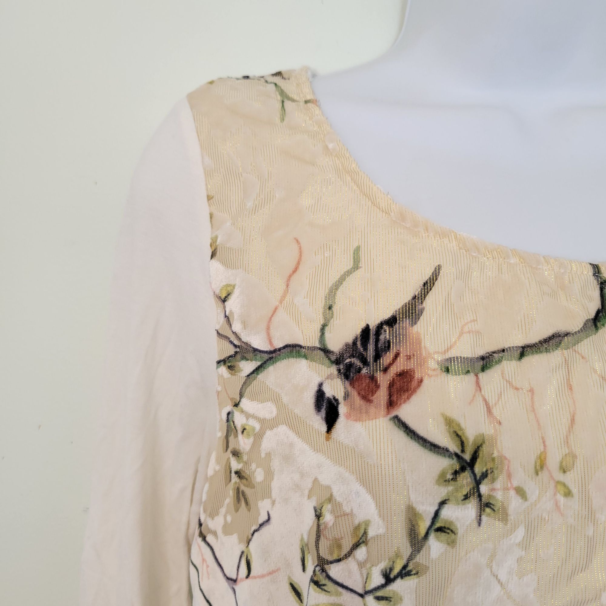 Anthropologie Anthropologie Deletta Bird Print Long Sleeve Top Cream S Vel Size S / US 4 / IT 40 - 5 Thumbnail