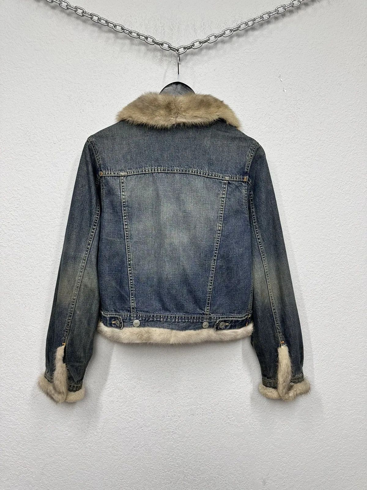 Vintage Ifsixwasnine Leather Denim Jacket Y2K Japan Hoodie Fur Goa Size M / US 6-8 / IT 42-44 - 6 Thumbnail