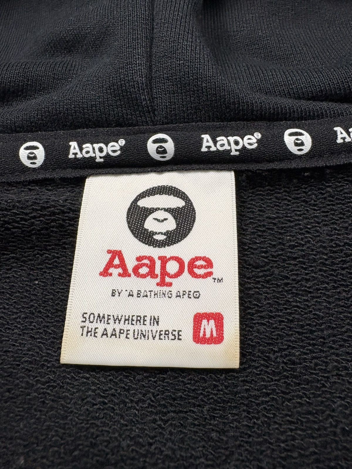 Aape AAPE By A Bathing Ape Black Zip Hoodie Gold Logo Tape Y2K M Size US M / EU 48-50 / 2 - 13 Thumbnail