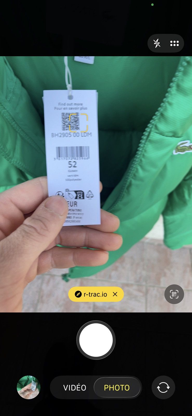 Lacoste Green Lacoste down jacket Size US M / EU 48-50 / 2 - 9 Thumbnail