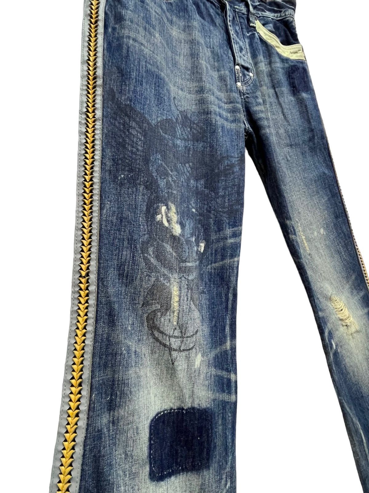 Parasuco PUNK FLARE🔥PARASUCO DENIM LEGEND Distressed Tribal Jeans💥 Size US 33 - 9 Thumbnail