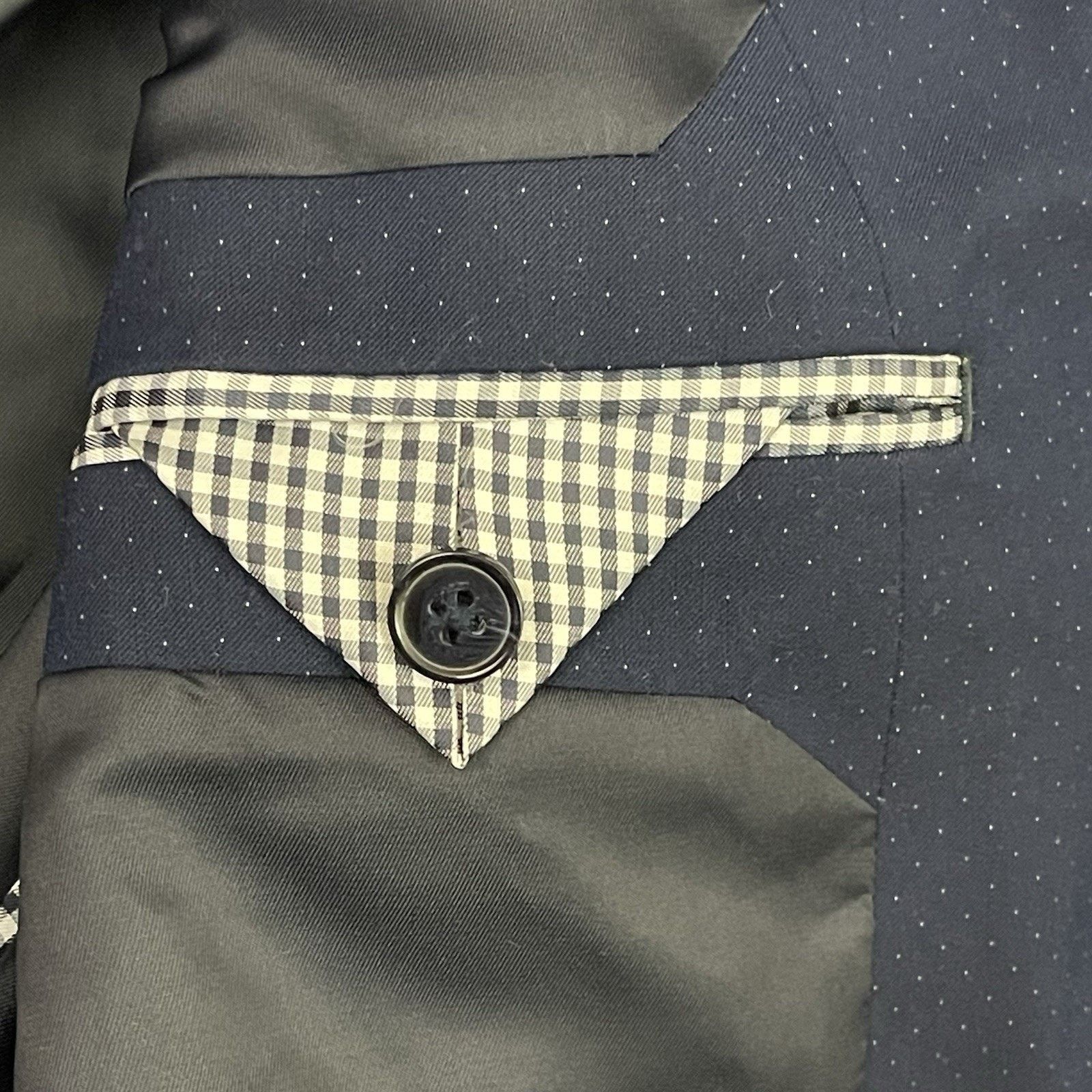 Savile Row Savile Row Co Blazer Mens 40R Blue Slim Fit Stretch 2 Button Size 40R - 15 Thumbnail