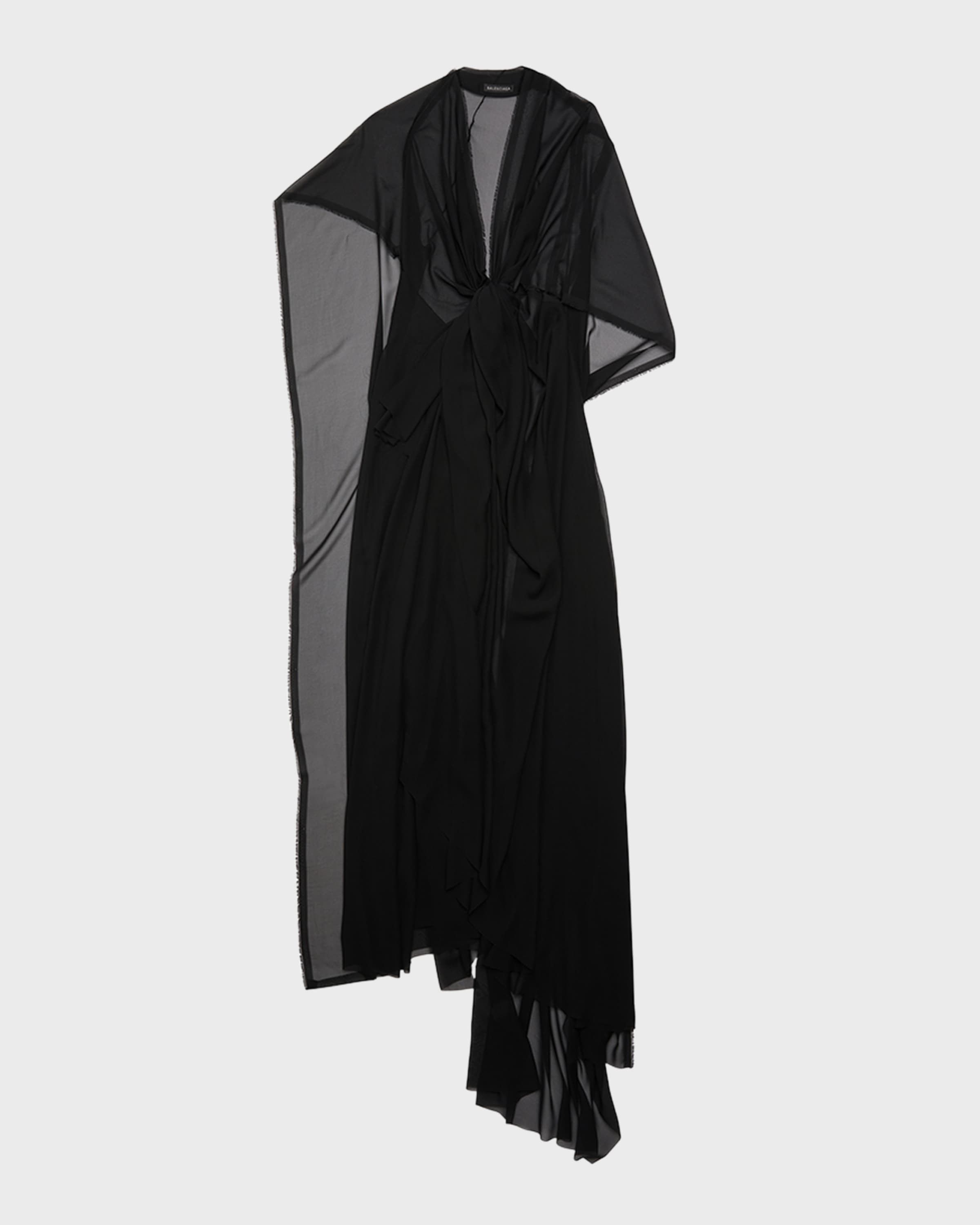 Balenciaga o1mt1gz0325 Fabric Cut Dress in Black Size XS / US 0-2 / IT 36-38 - 1 Thumbnail