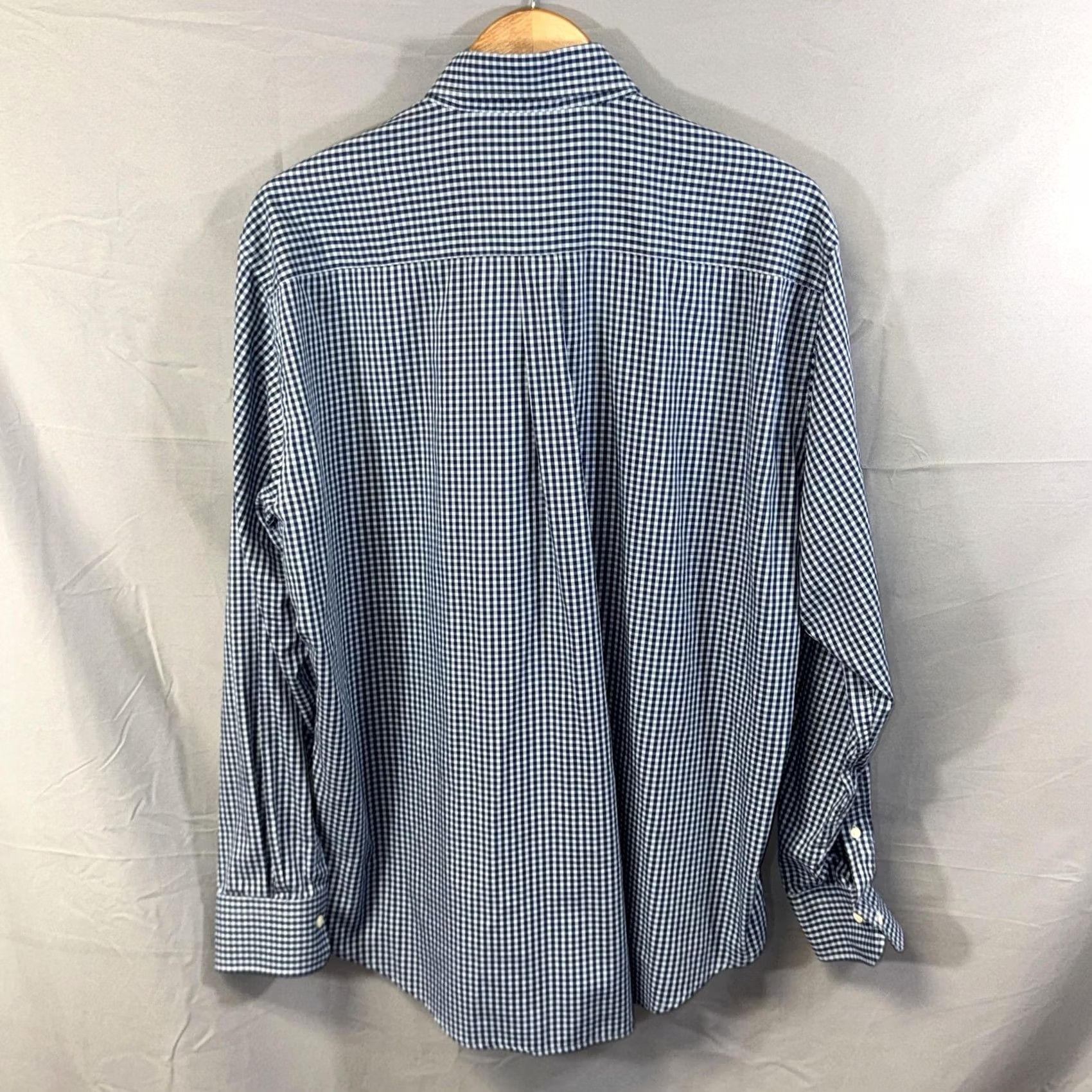 Peter Millar Peter Millar Shirt Mens XL Blue Gingham Button-Down Long Sleeve Stretch Silk Cotton Spandex Twill Size US XL / EU 56 / 4 - 2 Thumbnail