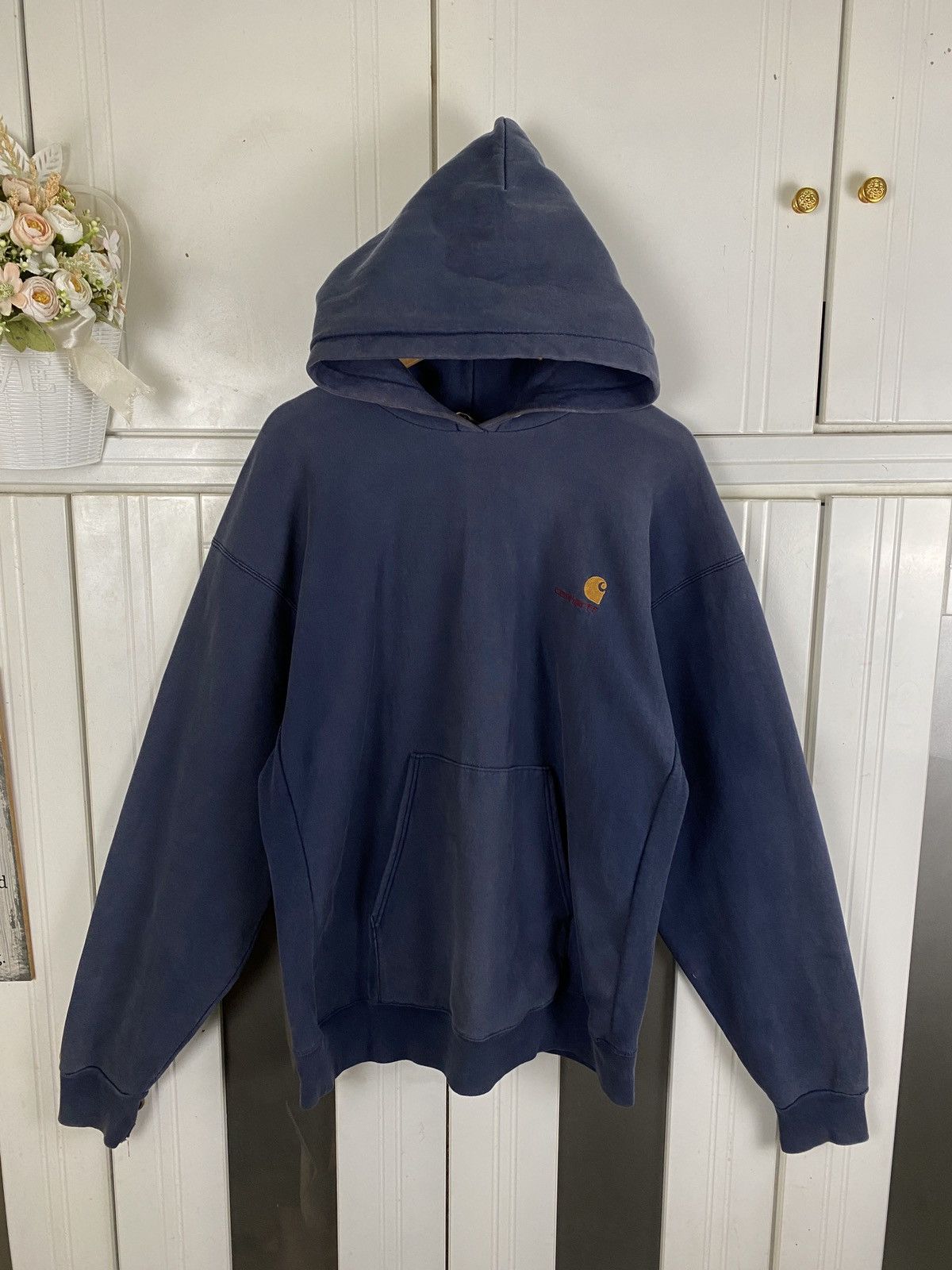 Pre-owned Carhartt X Vintage Carhartt Sunfaded Hoodies In Navy