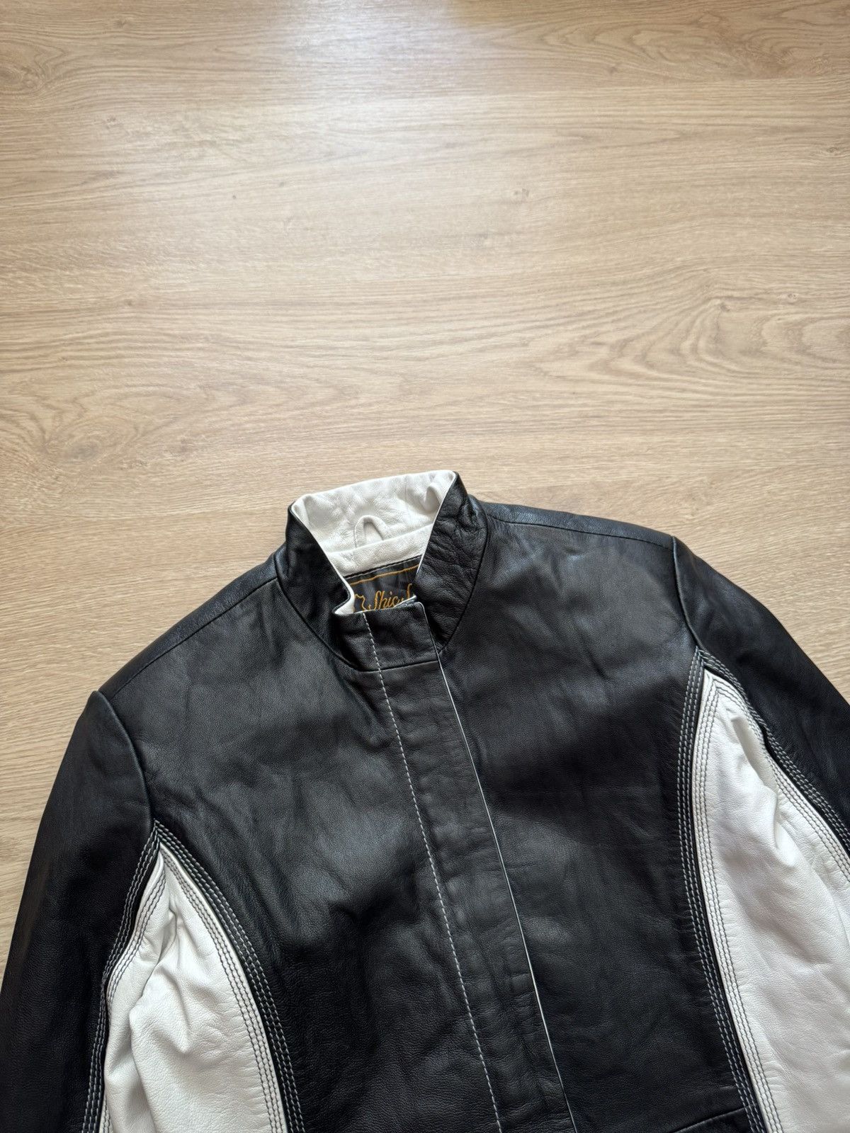Genuine Leather Vintage Shic Skinn y2k Genuine Leather Moto Racing Jacket Size XS / US 0-2 / IT 36-38 - 2 Thumbnail