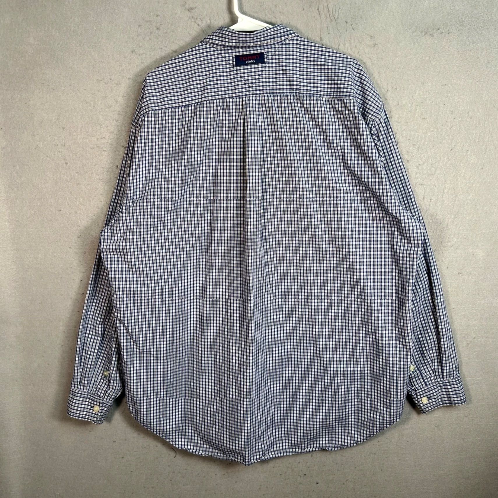 Tommy Hilfiger VINTAGE Tommy Hilfiger Jeans Mens XXL Button-Up Navy & White Checkered Shirt Size US XXL / EU 58 / 5 - 2 Thumbnail