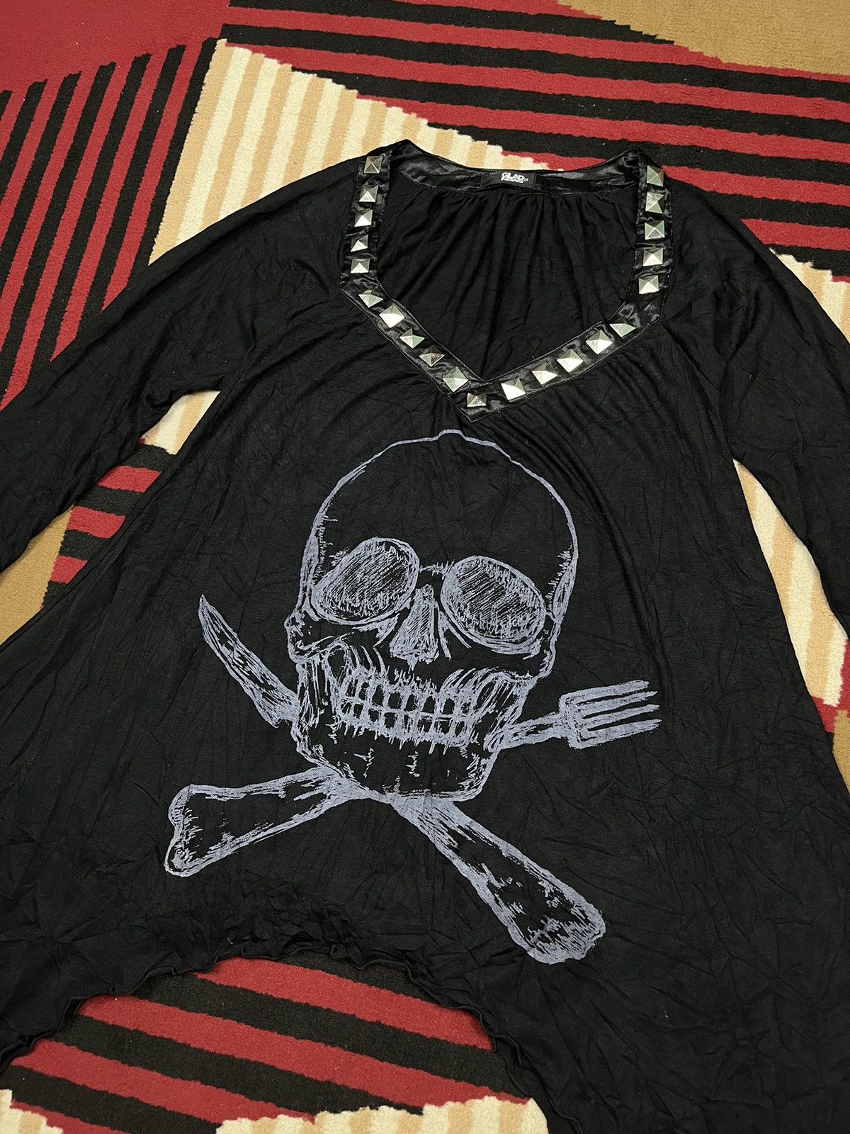 Japanese Brand Glad News Y2K Skull longsleeve Size M / US 6-8 / IT 42-44 - 3 Thumbnail