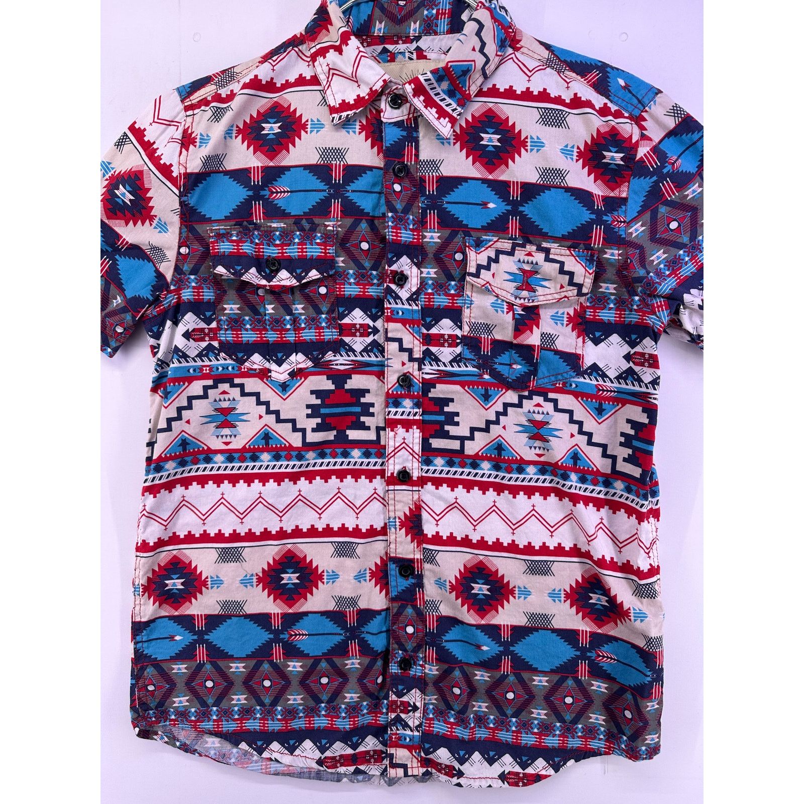Decibel Decibel Tribal Pattern Dress Short Sleeve Shirt Size Large Size US L / EU 52-54 / 3 - 3 Thumbnail