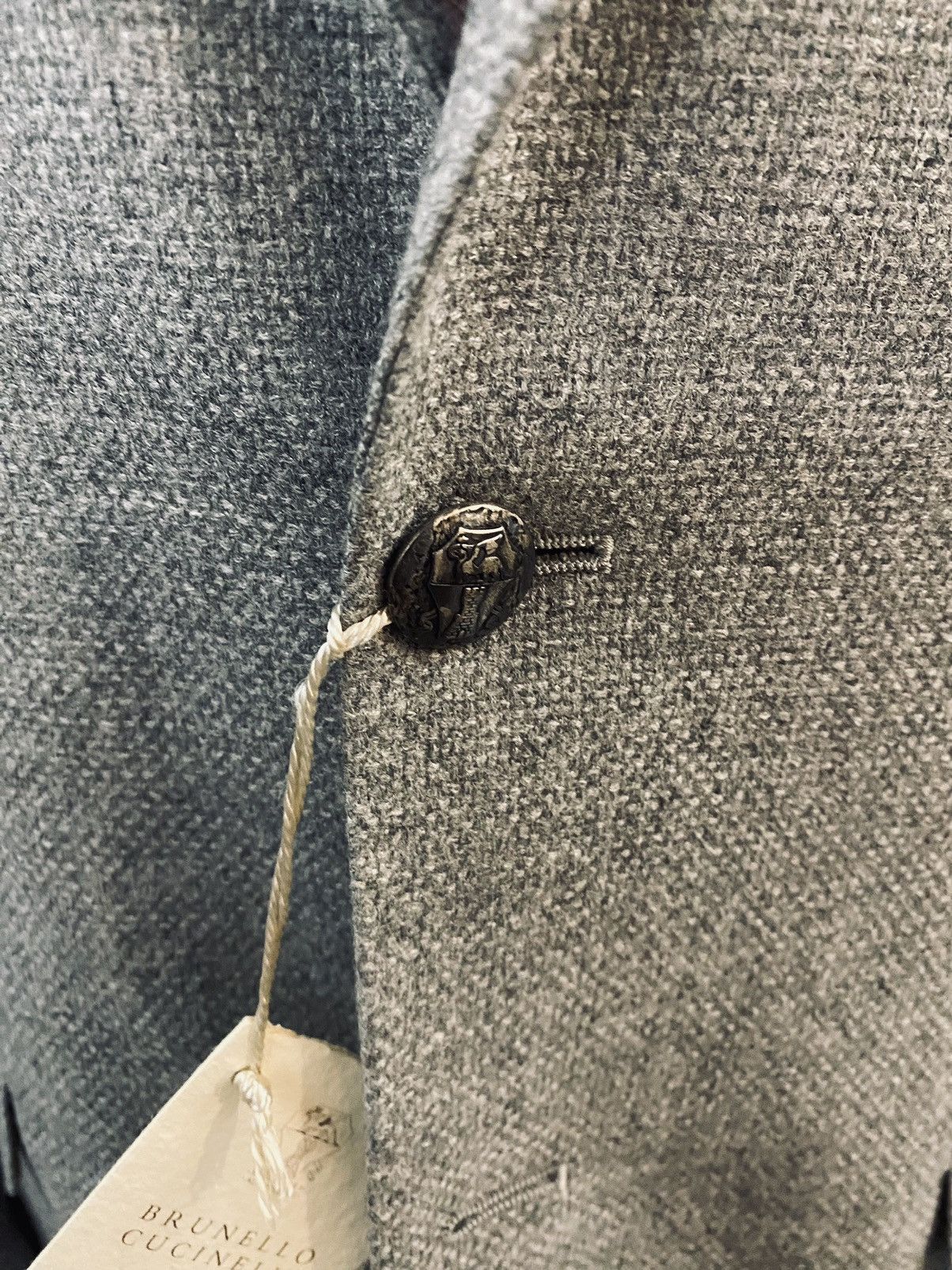 Brunello Cucinelli Brunello Cucinelli 🇮🇹 grey wool/cashmere logo blazer 52 NEW Size 42R - 9 Thumbnail