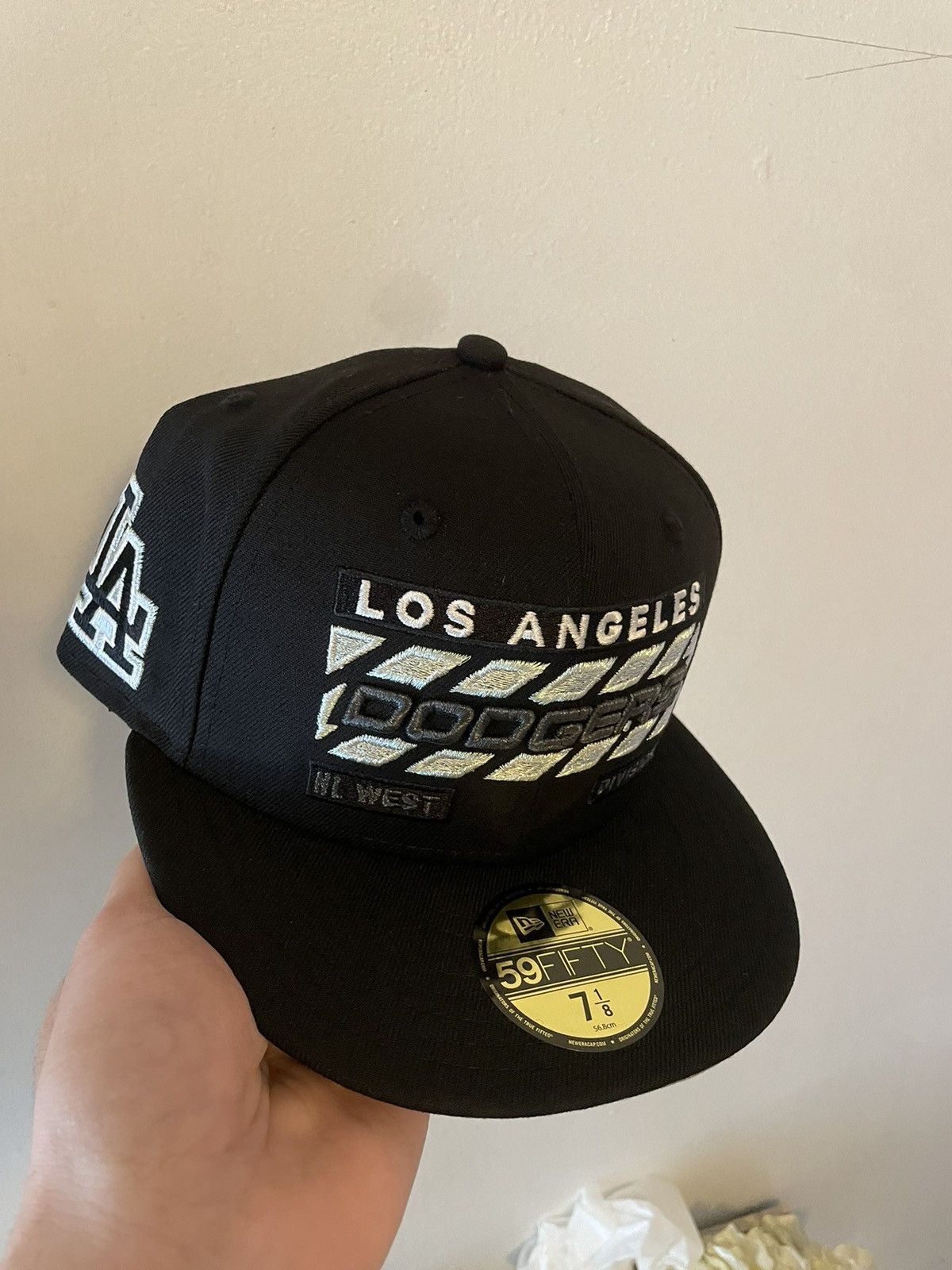 image of Myfitteds Los Angeles Dodgers Nl West Division Size 7 1/8 B in Black, Men's