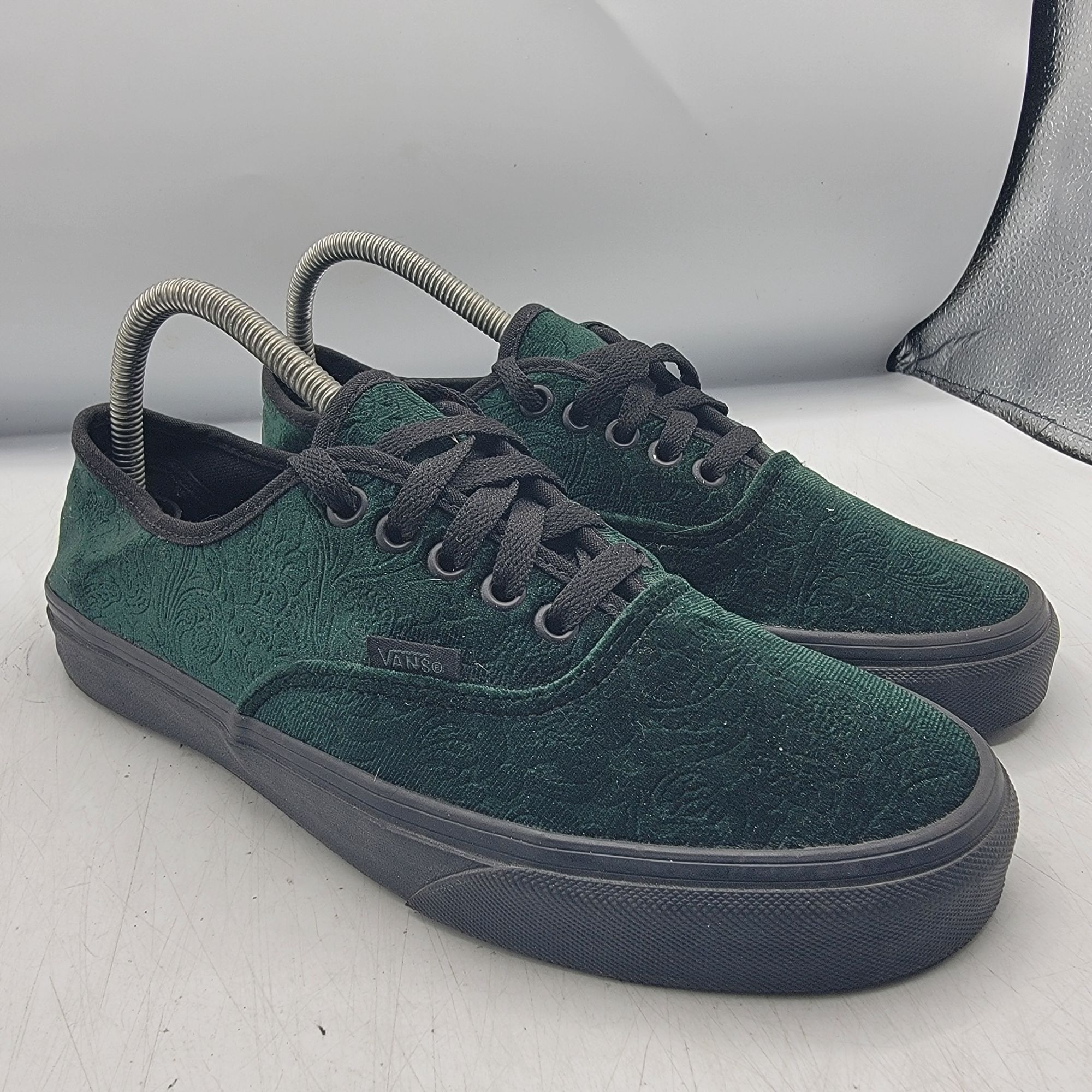 Vans Authentic Mens Velvet Jungle Green Black Sneaker Shoe
