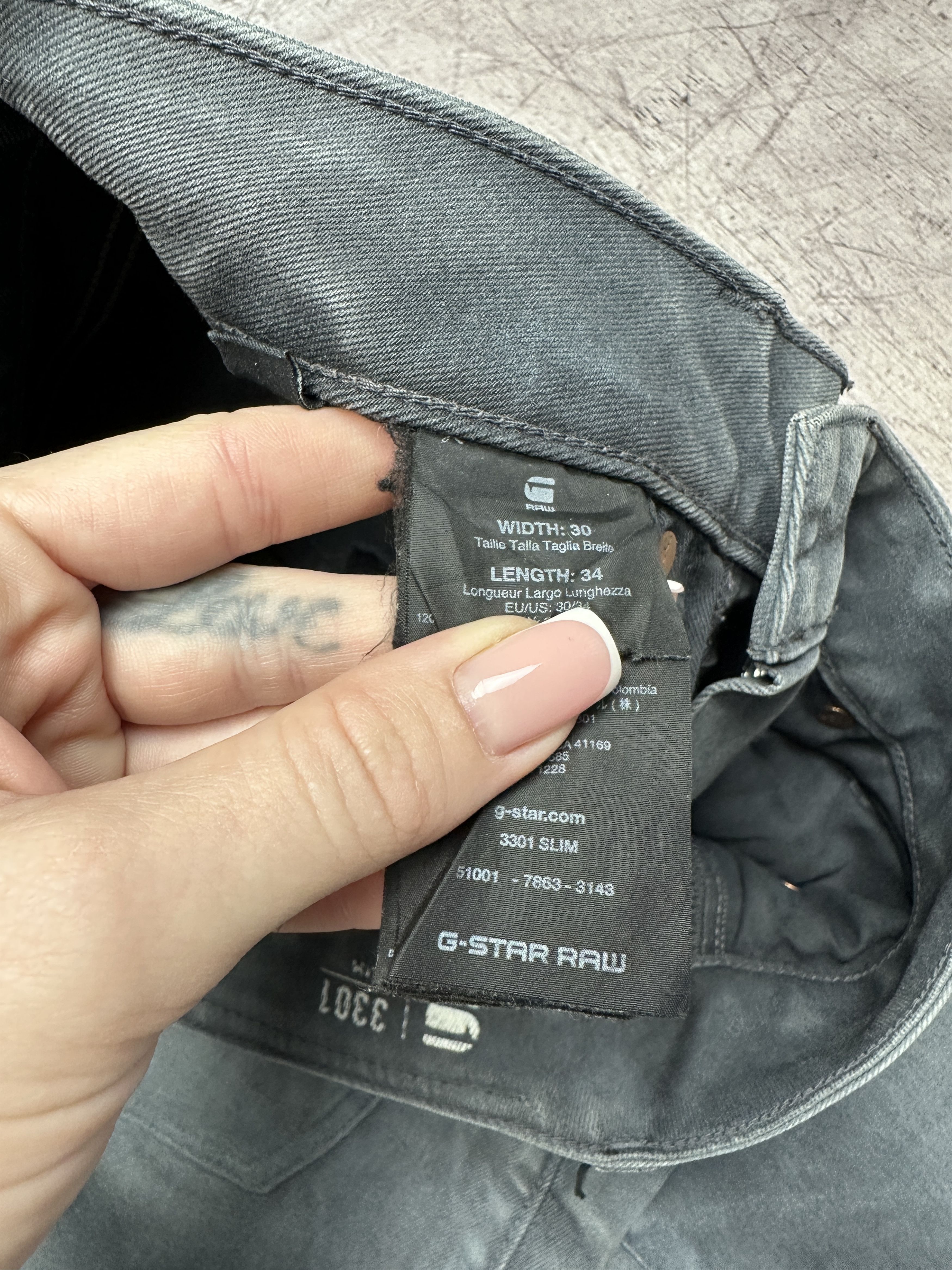 G-Star G Star Raw Mens 3301 Slim Washed Denim Pants Jeans Size US 30 / EU 46 - 4 Thumbnail