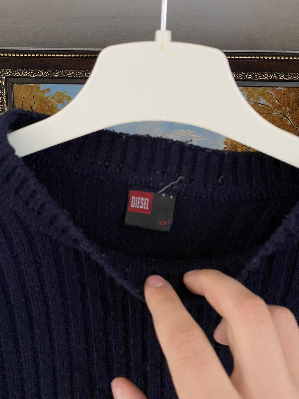 Diesel Vintage Diesel Knit Sweater Embrioned Logo MiniLogo 00s Hype Size US L / EU 52-54 / 3 - 3 Thumbnail