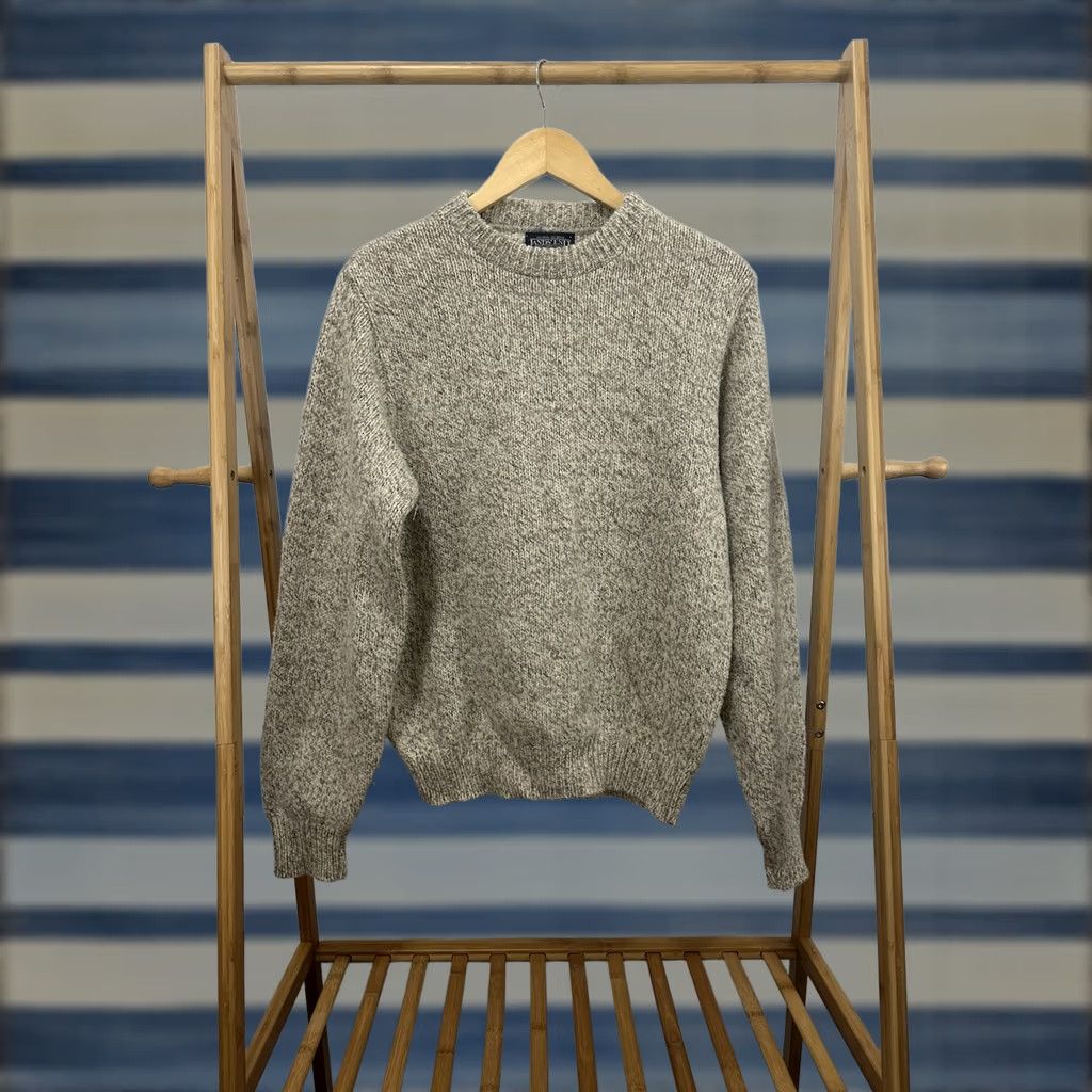 Lands' End VINTAGE Lands End Womens Tan Wool Ribbed Collar Crewneck Sweater Size XL Size XL / US 12-14 / IT 48-50 - 1 Thumbnail