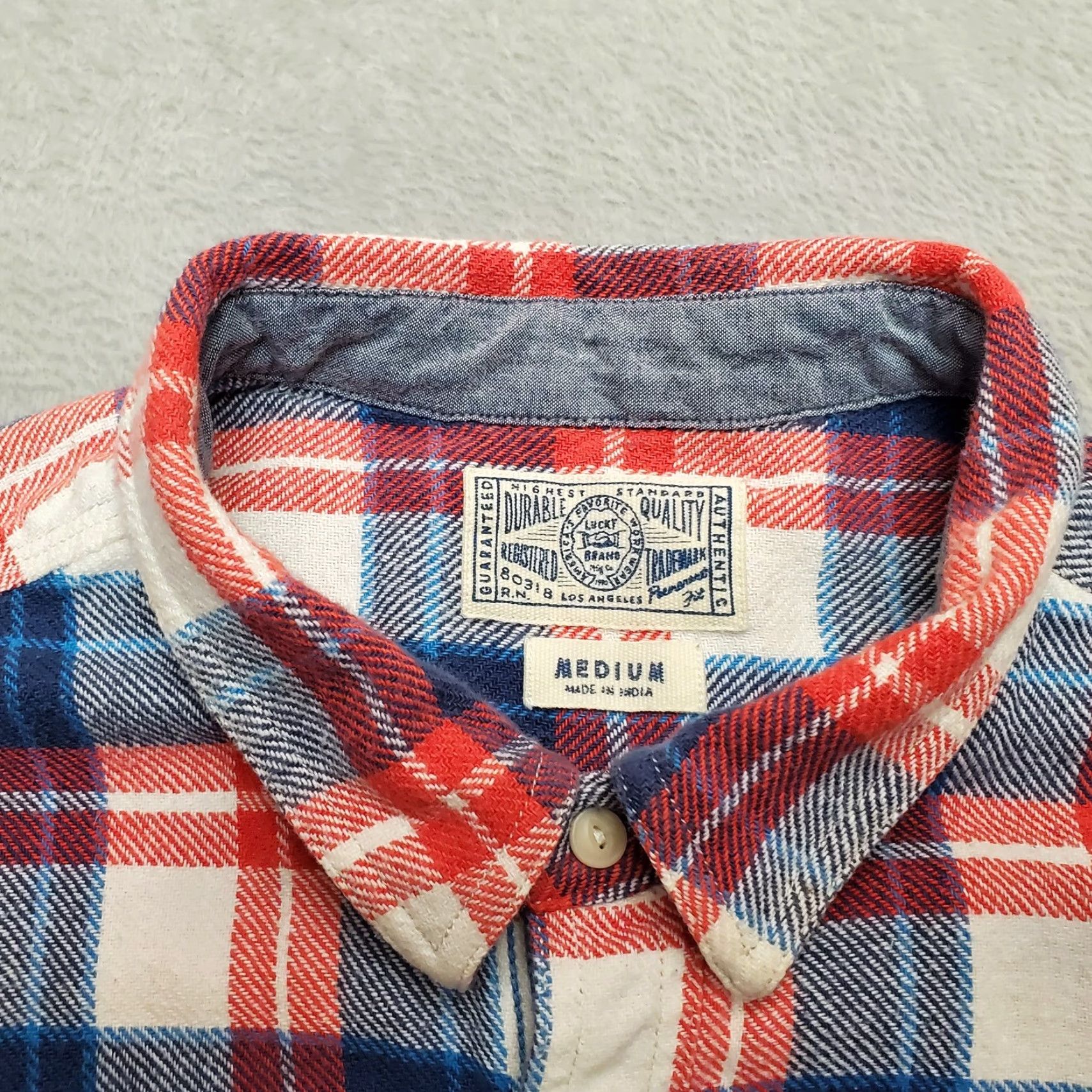 Lucky Brand Lucky Brand Shirt Mens M Blue Plaid Flannel Long Sleeve Casual Outdoor Camp Shirt Size US M / EU 48-50 / 2 - 4 Thumbnail