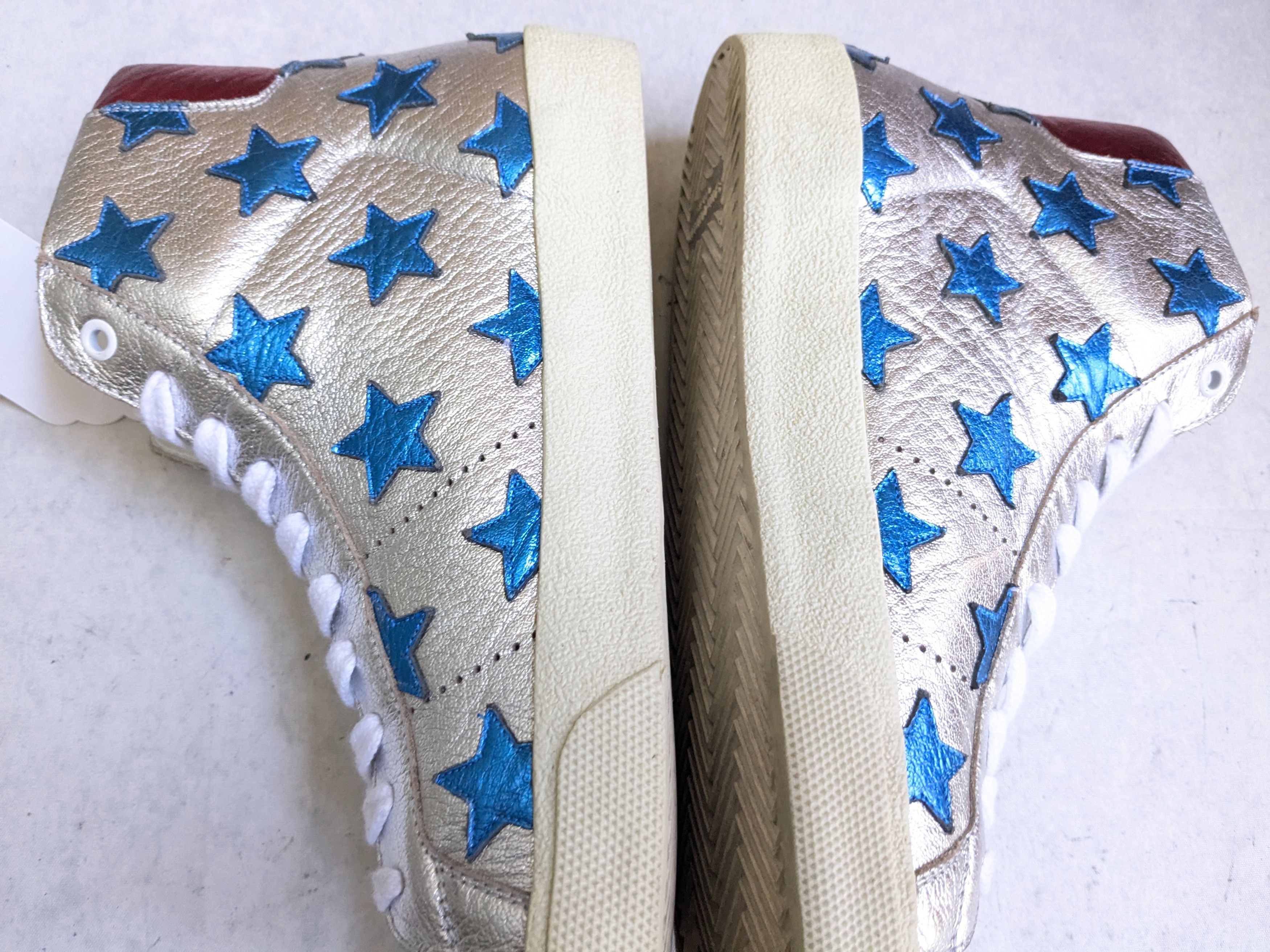 Saint Laurent Paris Saint Laurent High Top Sneakers 11 44 Stars Silver Blue Red Size US 11 / EU 44 - 14 Thumbnail