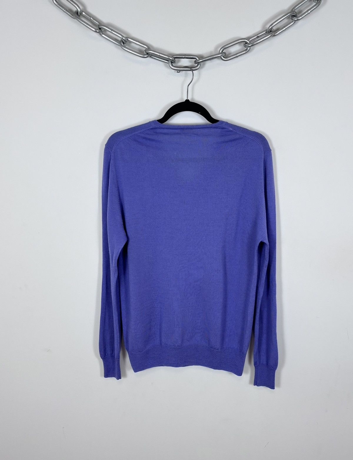 Valentino Valentino Roma Men’s Purple Blue Wool V-Neck Sweater Size US M / EU 48-50 / 2 - 17 Thumbnail