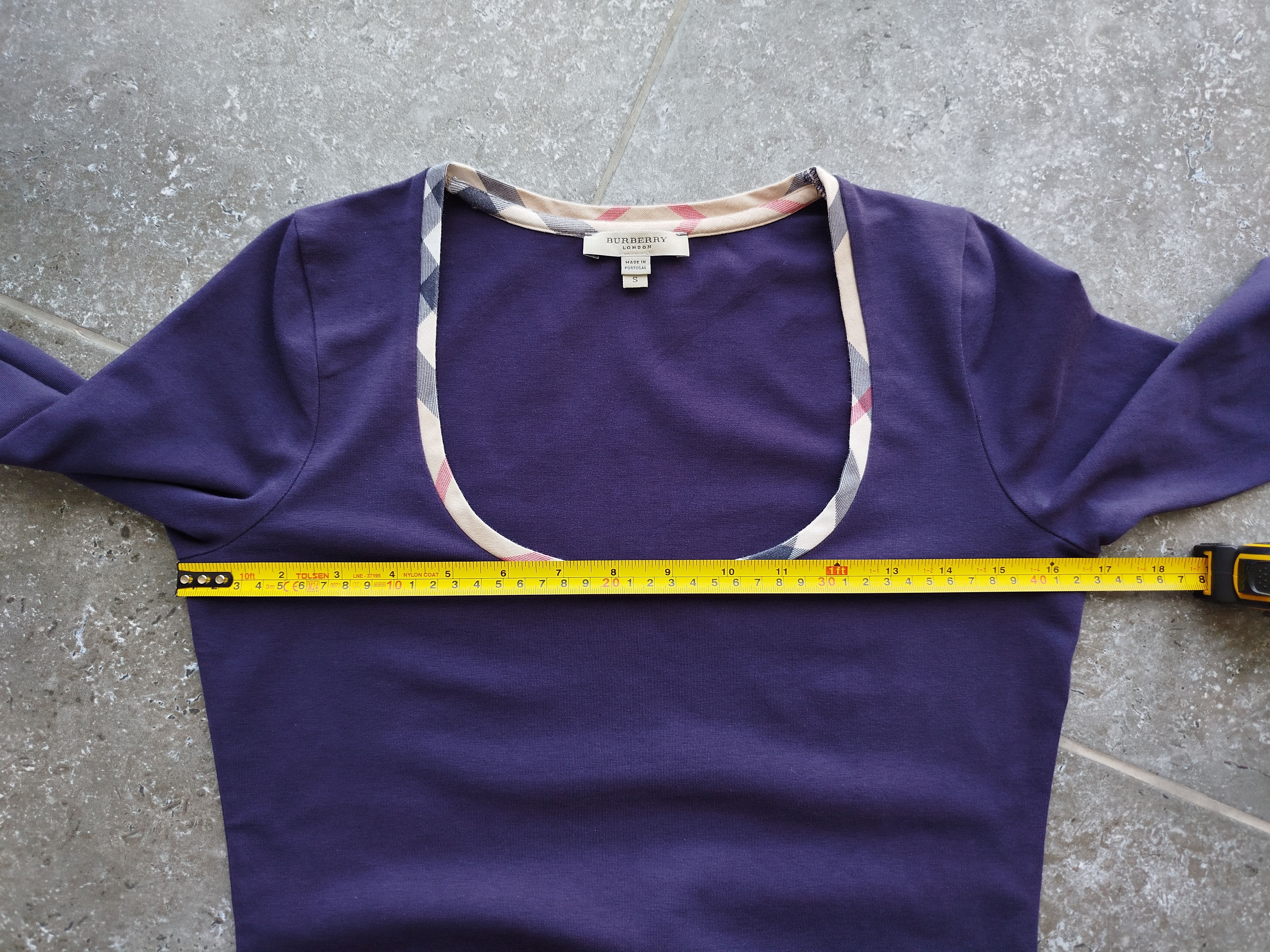 Burberry Top Long Sleeve Nova Check Trim Cotton Blend 2000s Size S Size M / US 6-8 / IT 42-44 - 9 Thumbnail