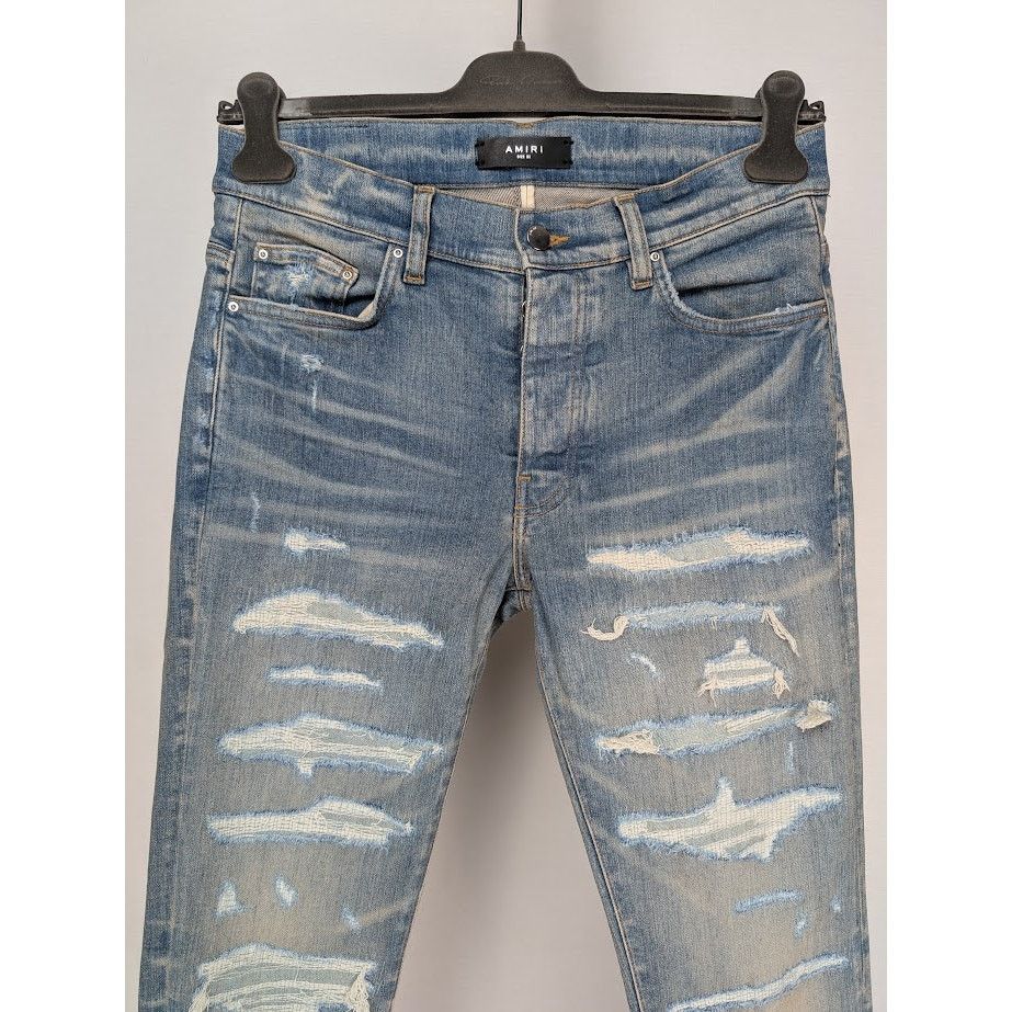 Amiri o1rshd1 Q:2 / Denim Repair Thrasher Jeans in Clay Indigo Size US 32 / EU 48 - 3 Thumbnail