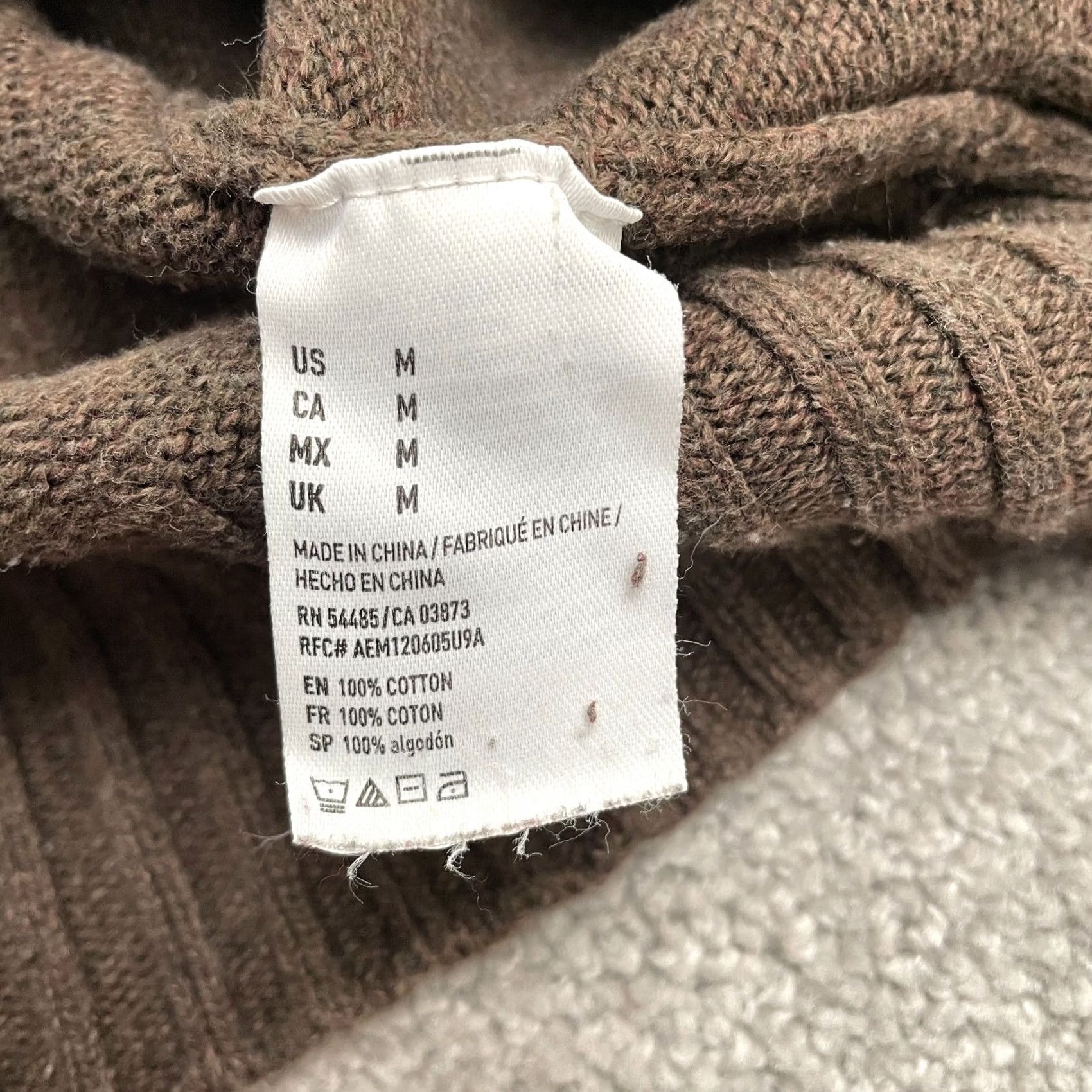 American Eagle Outfitters American Eagle Outfitters Mock Neck 1/2 Mens Medium Brown Cotton 1/4 Zip Knitted Pullover Sweater Size US M / EU 48-50 / 2 - 7 Thumbnail