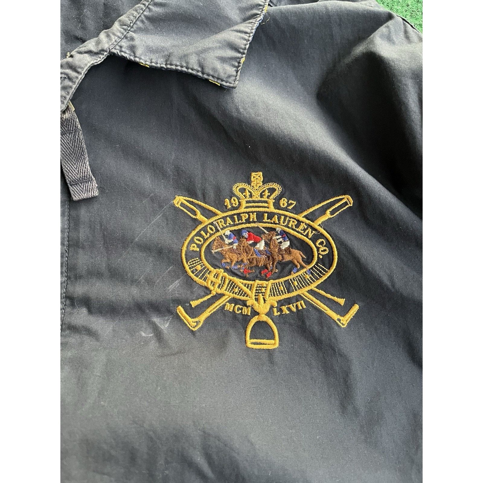 Polo Ralph Lauren VTG POLO Ralph Lauren Jacket Navy Logo Patch Distressed READ Size US L / EU 52-54 / 3 - 9 Thumbnail